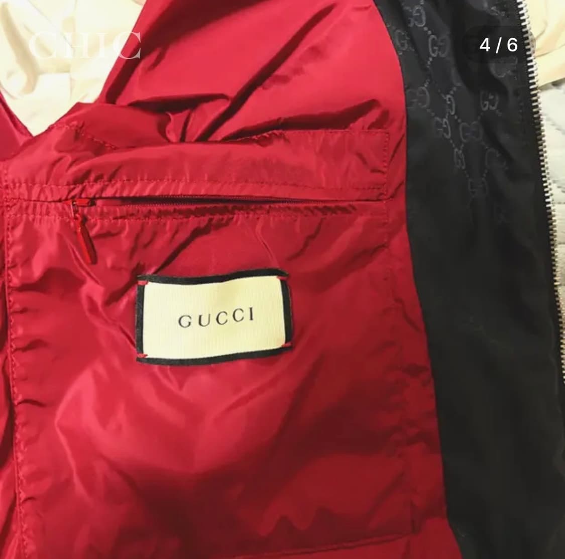 구찌 쉐리 사이드 라인 나일론 봄버 트랙 바람막이 (화이트/레드/블랙) 상품이미지4