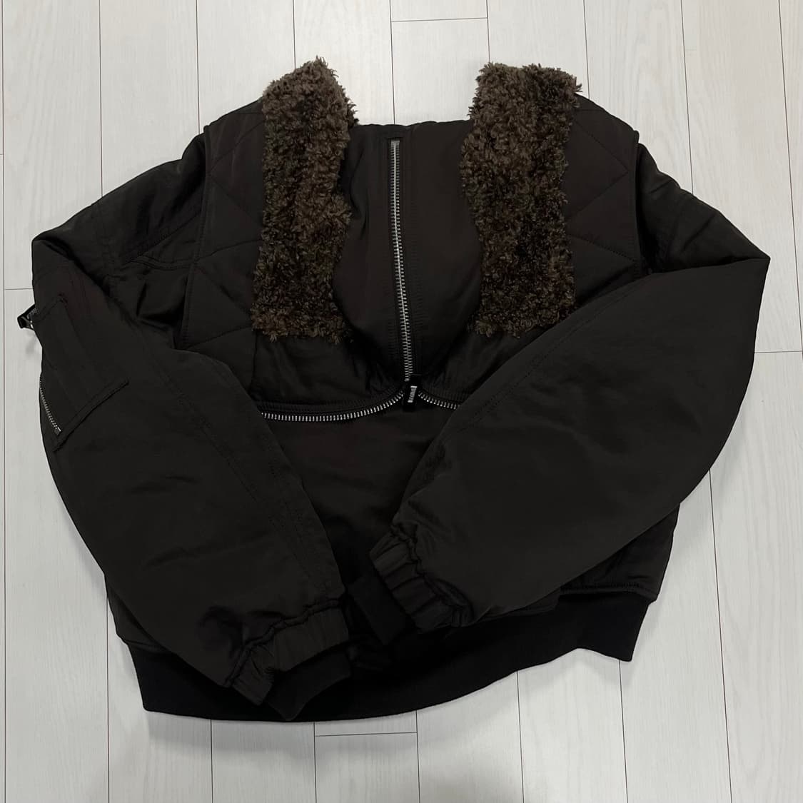 마뗑킴 봄버 다운 패딩 점퍼 브라운 상품이미지5