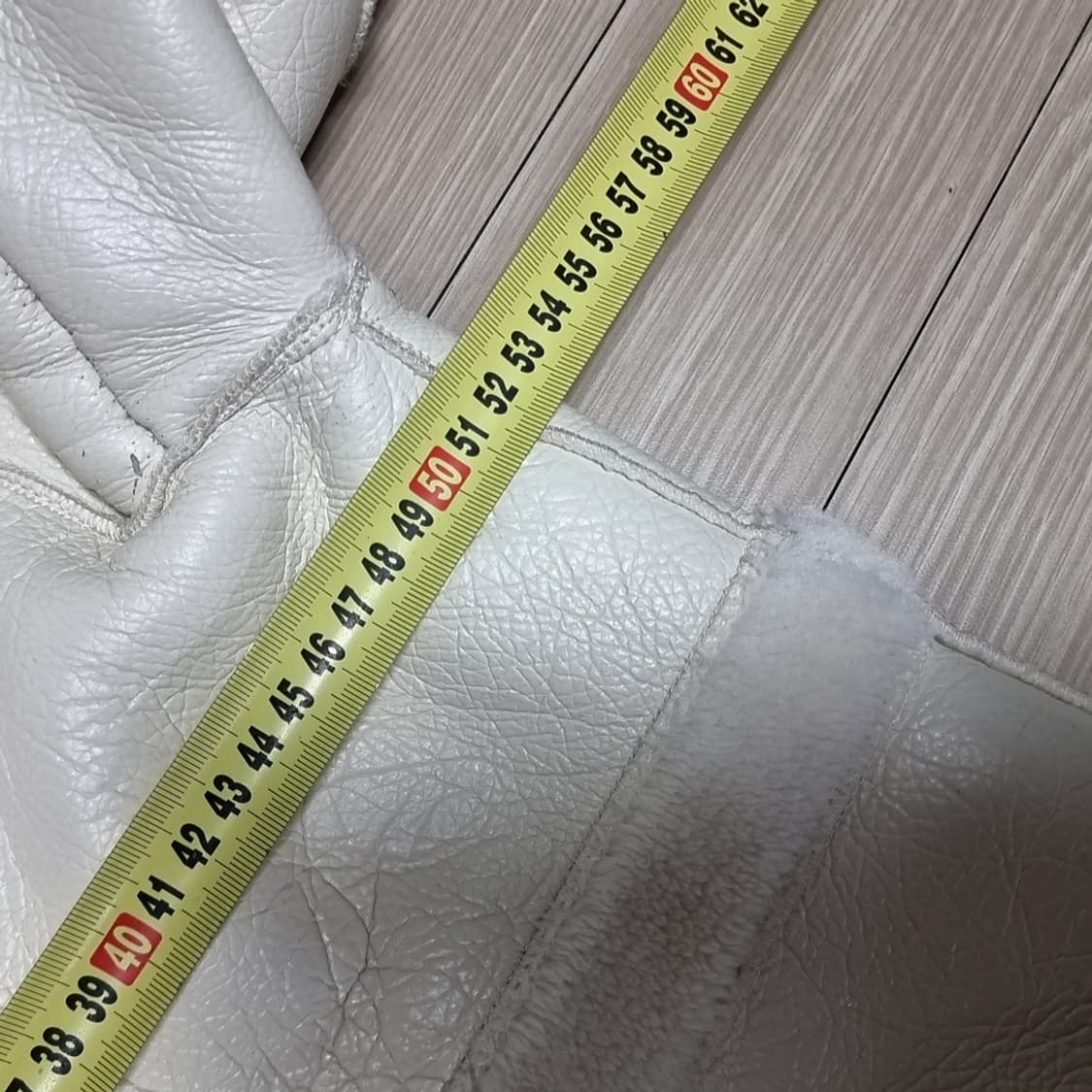 아이보리 무스탕 롱 코트 후드 퍼(m) 상품이미지8