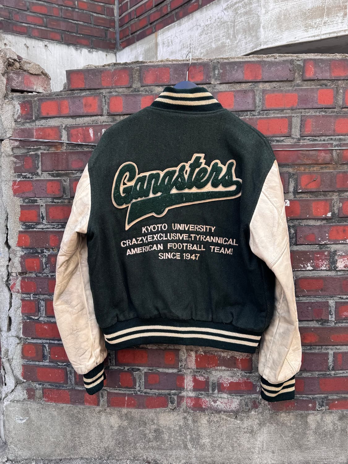 80s 캐치볼 소가죽 울 바시티자켓  상품이미지2