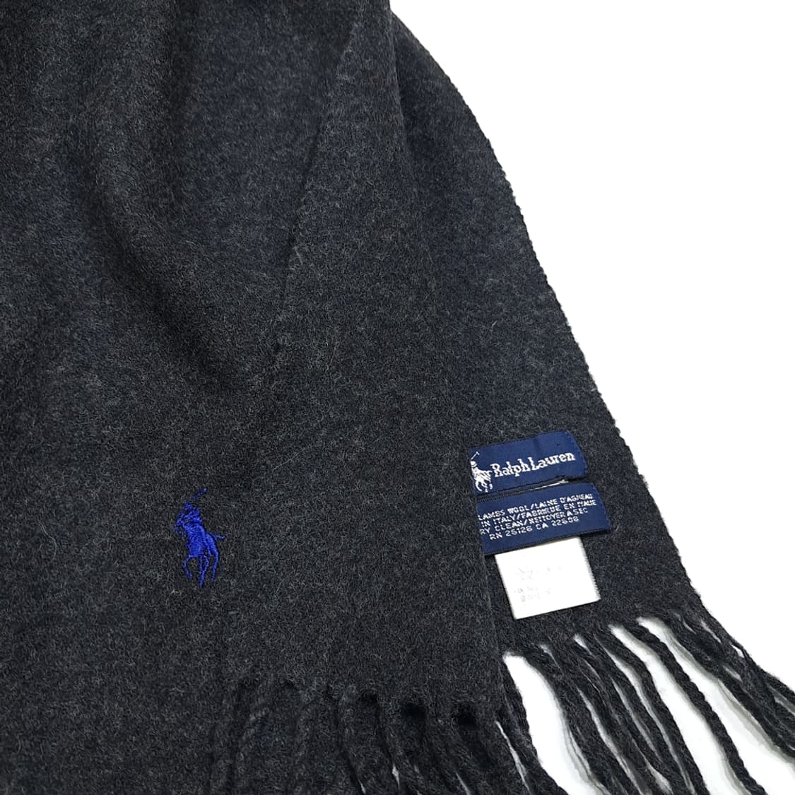 MX567 폴로 00s 이태리판 램스울 블루포니 차콜그레이 머플러 상품이미지6