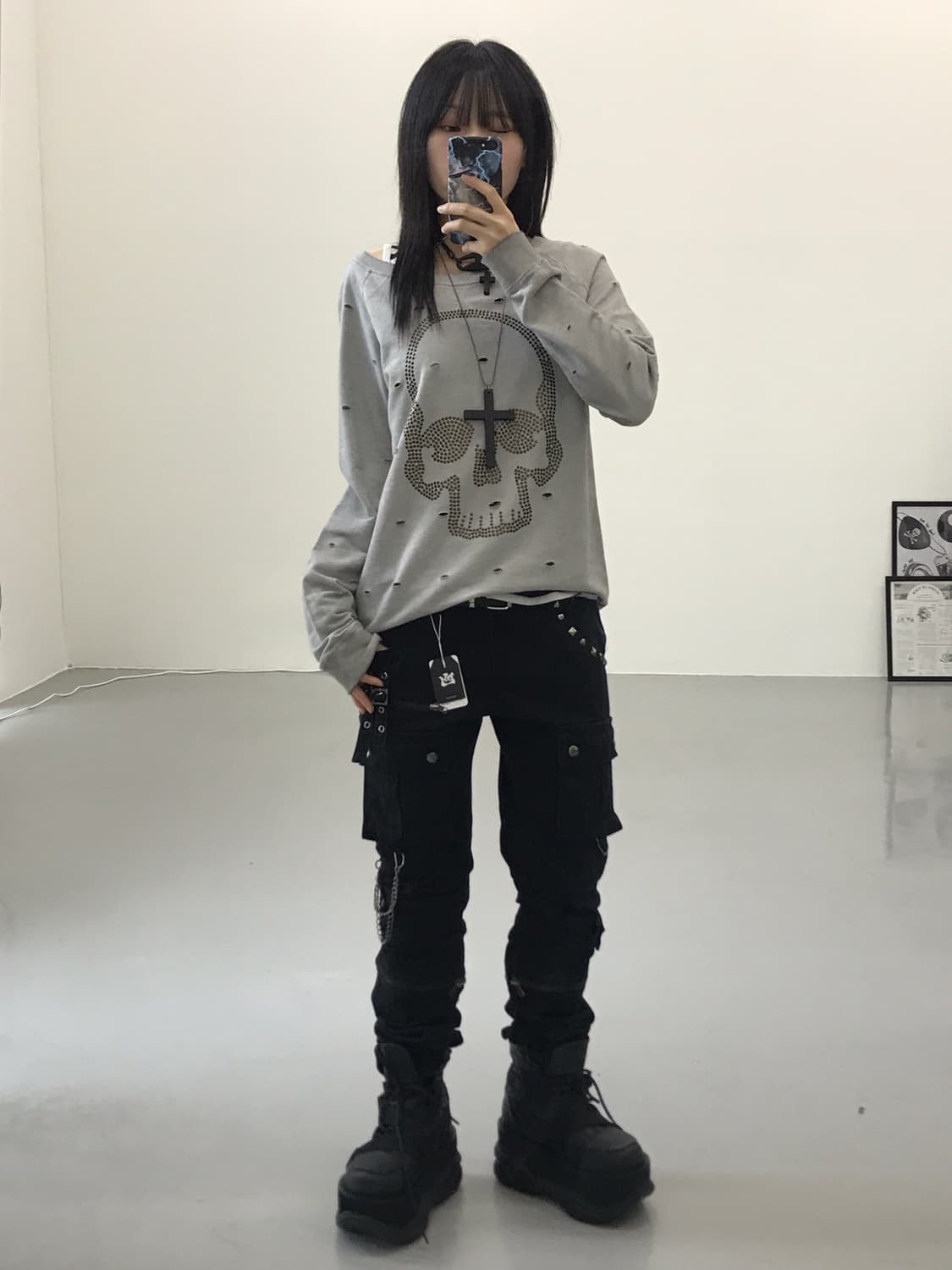 Vintage Skull Cubic Sweatshirts 상품이미지2