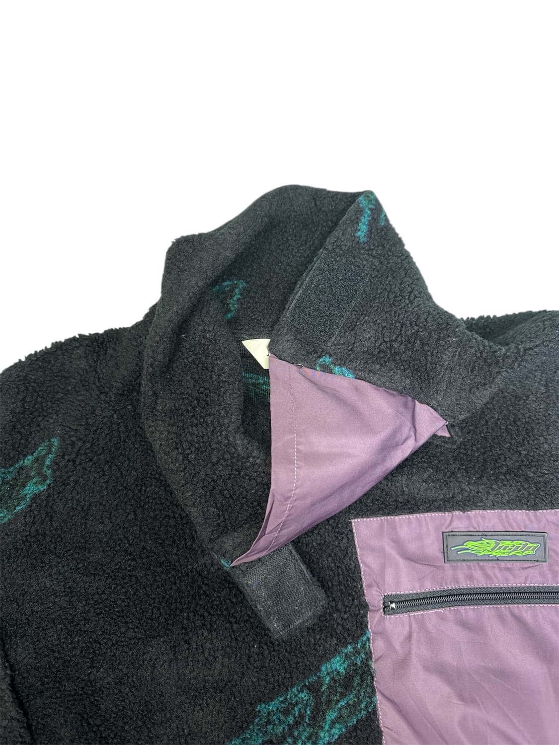 지에다 JieDa 보아 하이넥 플리스자켓 블랙 2 상품이미지4