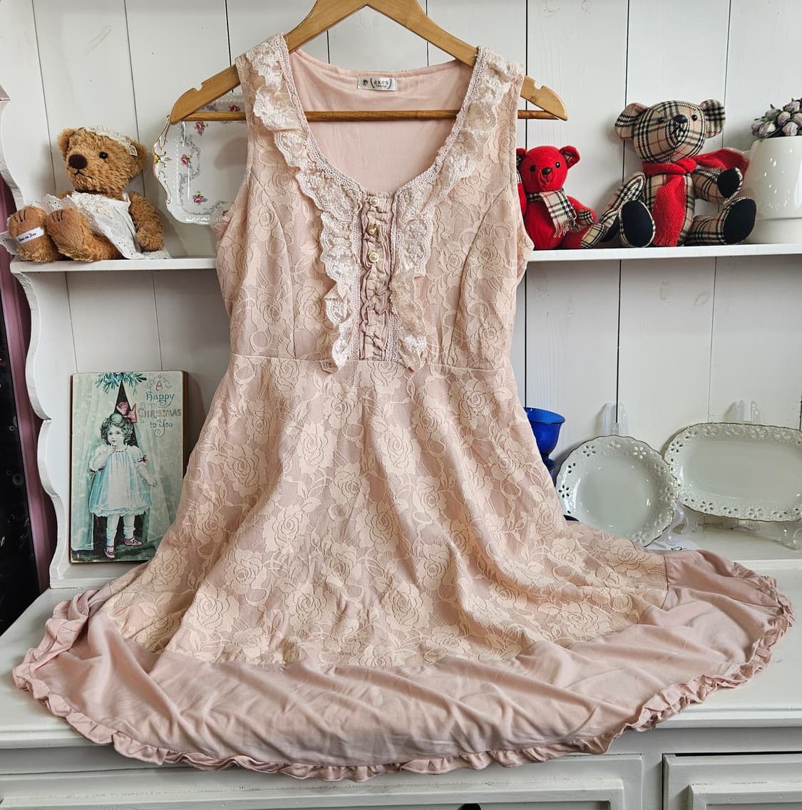 엑시즈팜(Axes Femme) 로즈 레이스 슬리브리스 원피스 상품이미지9