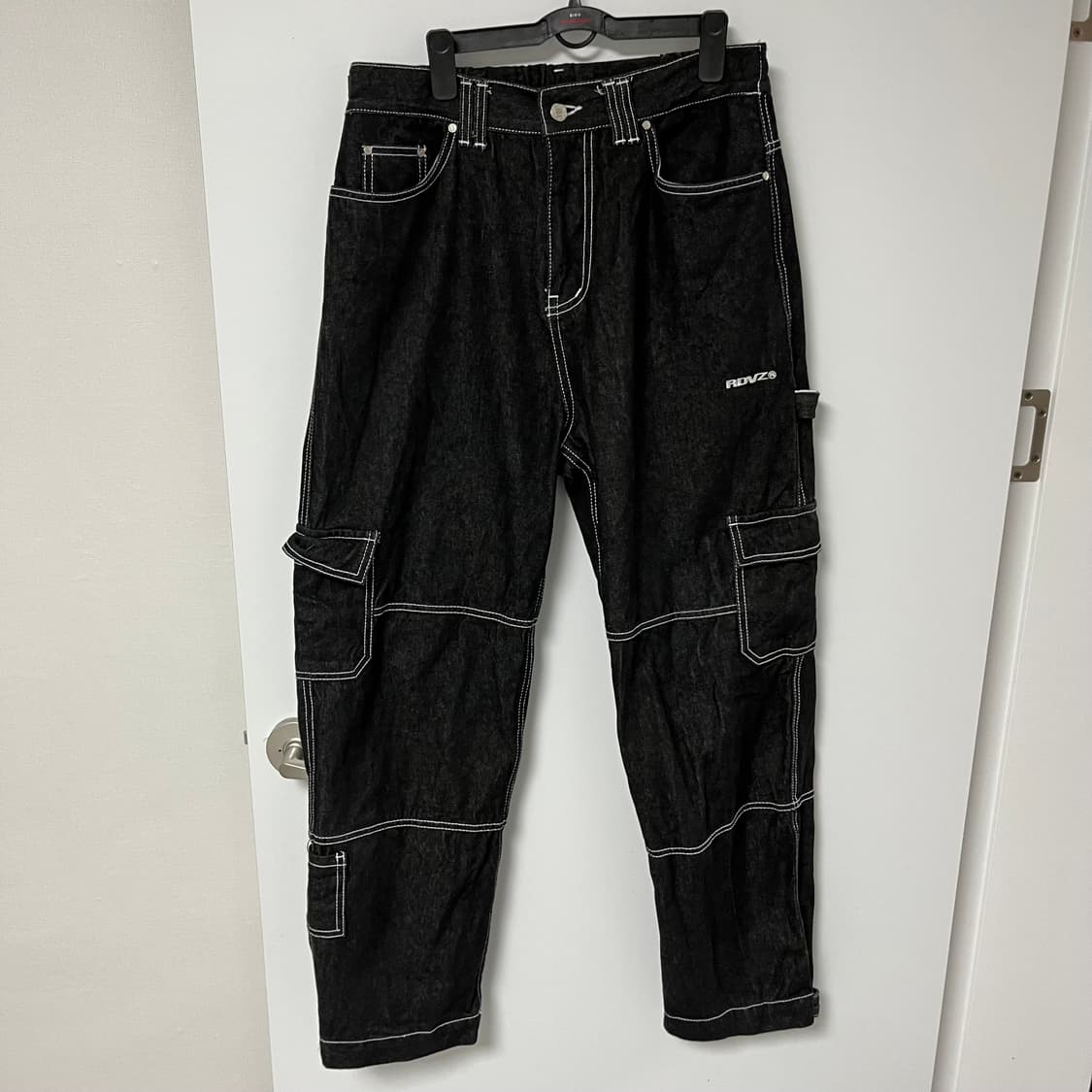 L RDVZ 화이트 스티치 카고 데님팬츠 상품이미지1