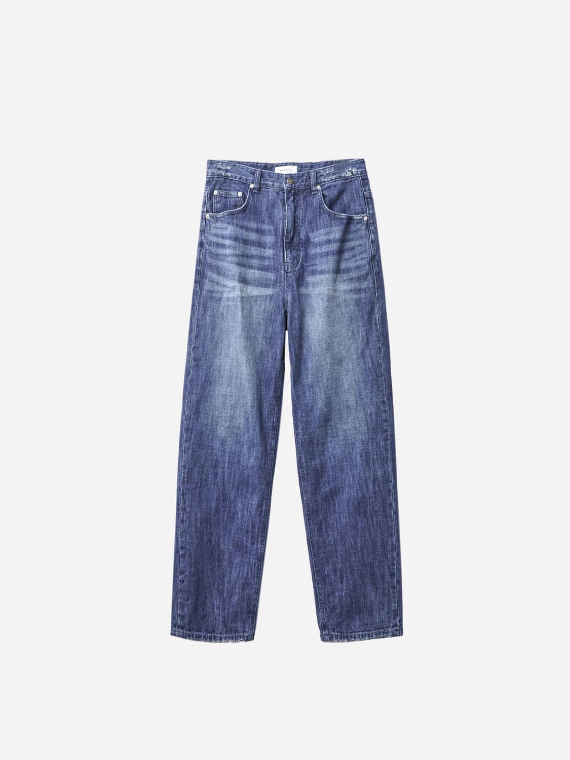 STRAIGHT DENIM PANTS (DAMAGED INDIGO) 상품이미지1