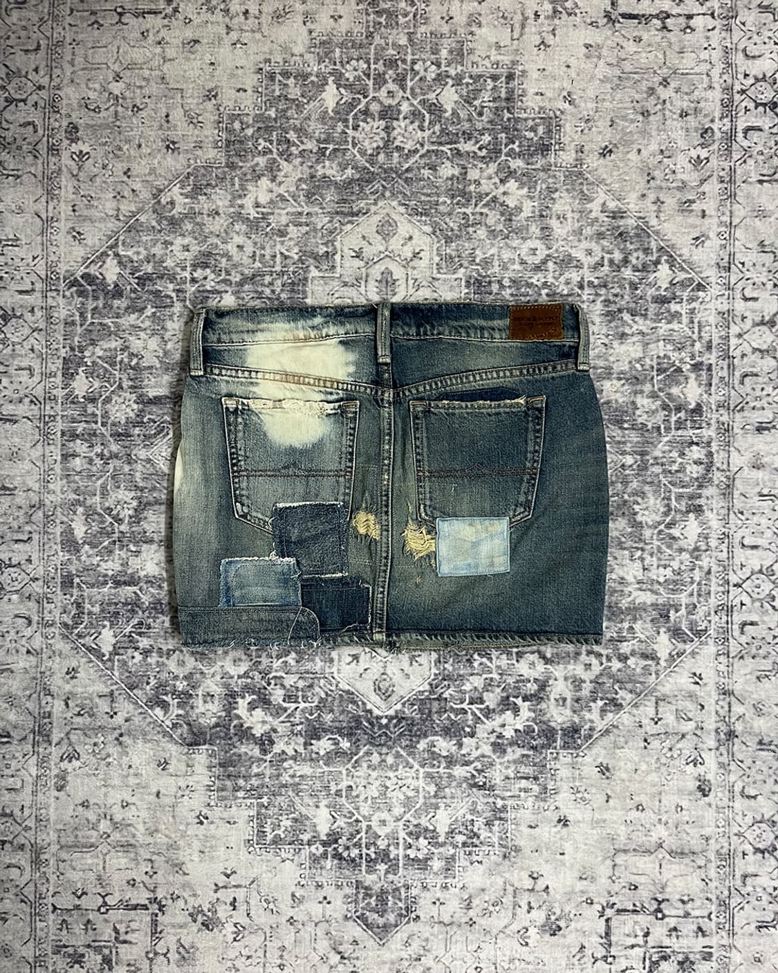 Y2K Distressed Patchwork Denim Skirt 상품이미지6