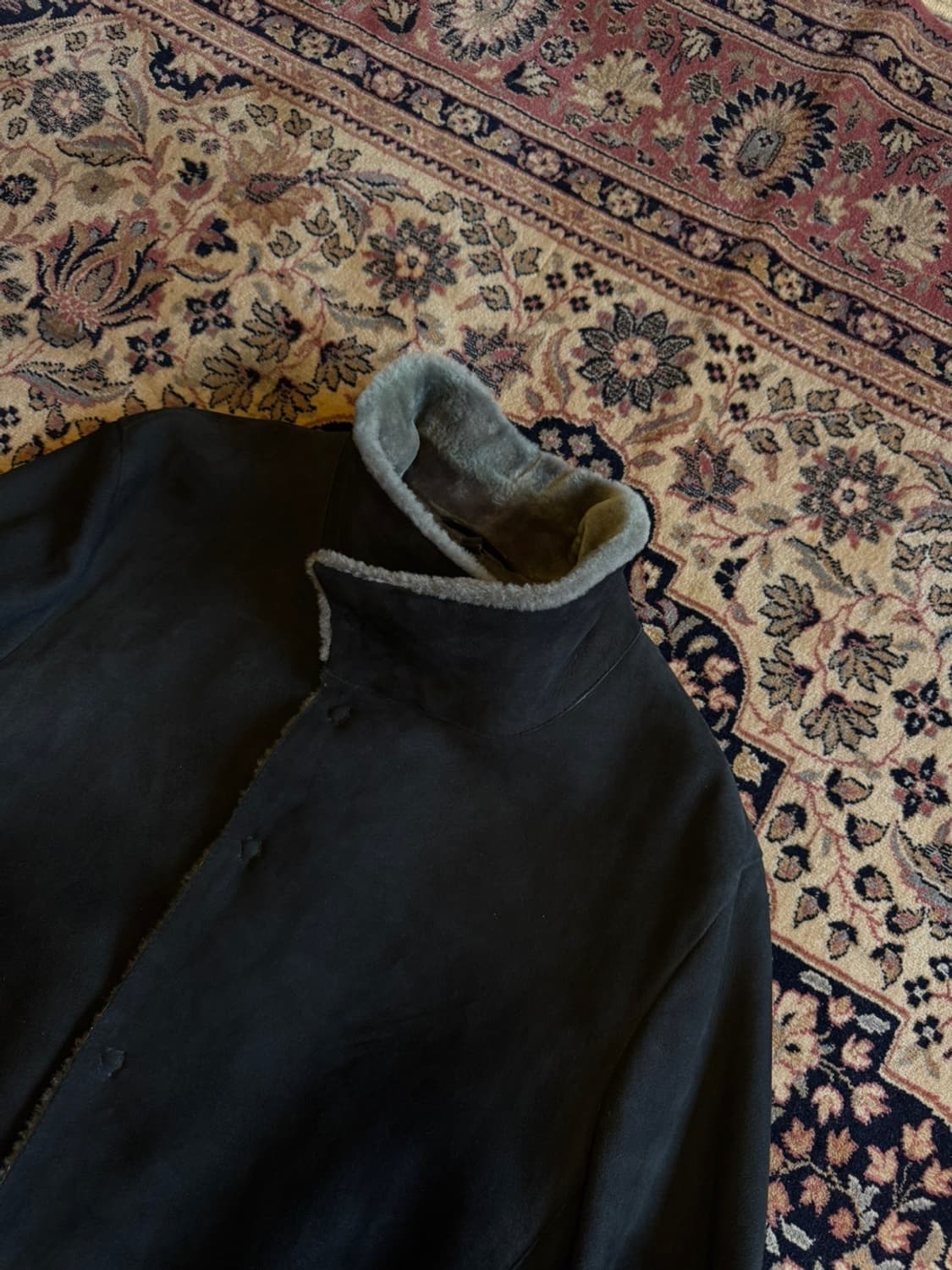 아르마니 꼴레지오니 시어링 램스킨 레더 코트 100~105 상품이미지3