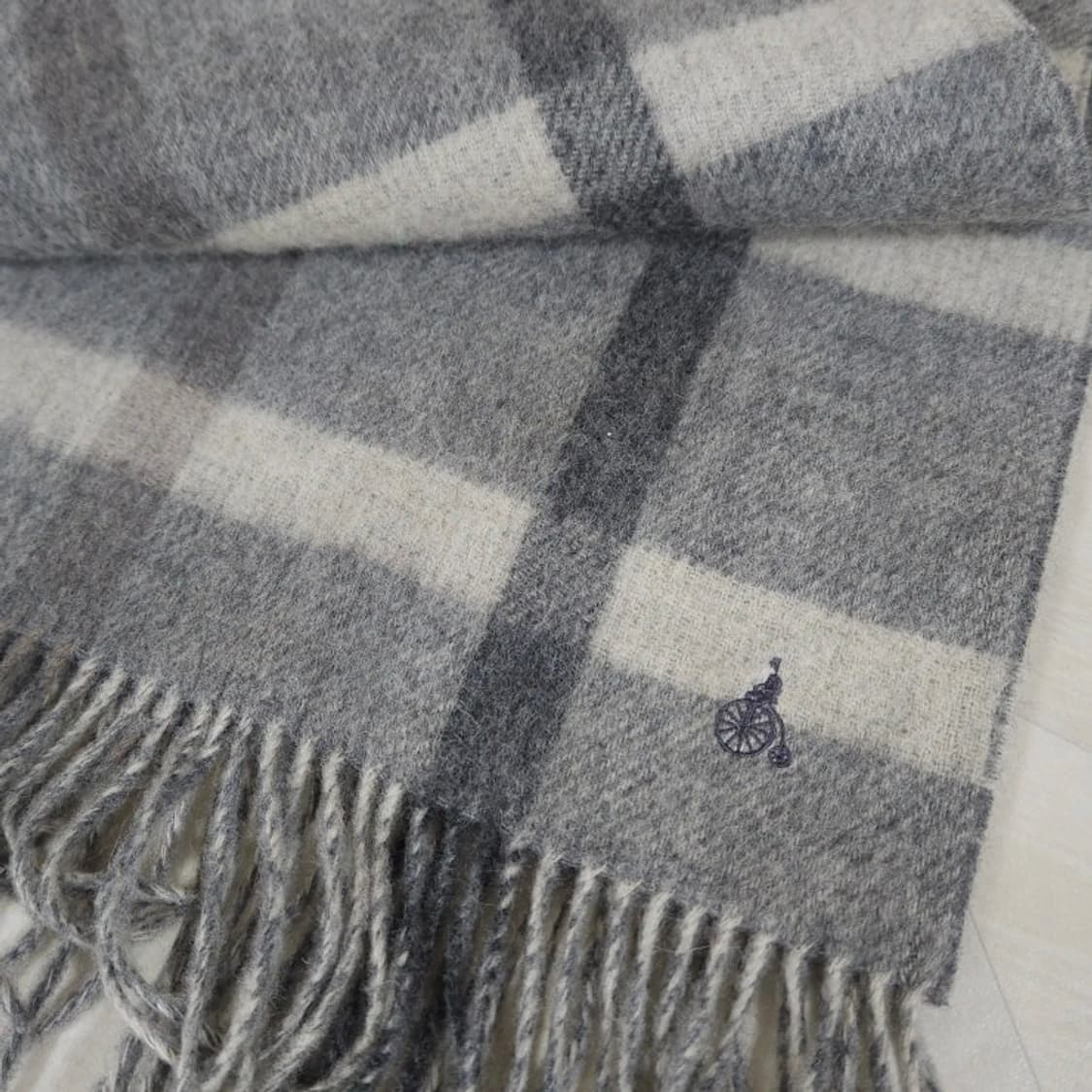 남녀공용 빈폴 체크 울 머플러 목도리 그레이 체크 상품이미지3