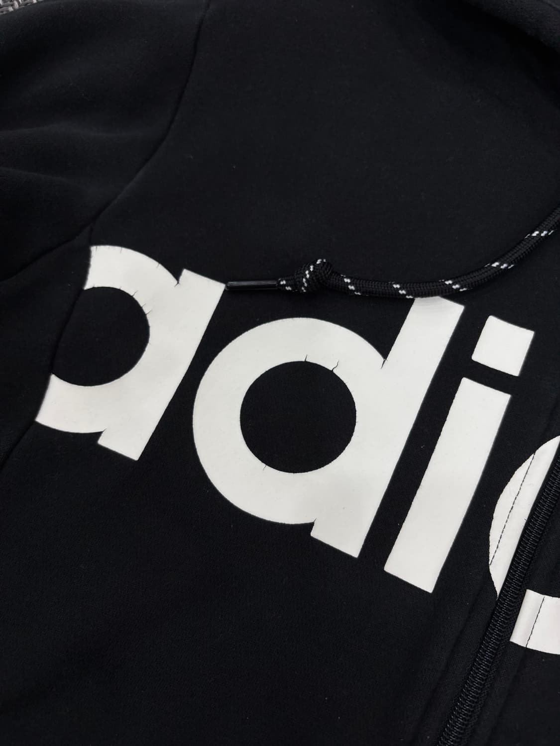아디다스 레터링 후드집업 블랙 상품이미지4