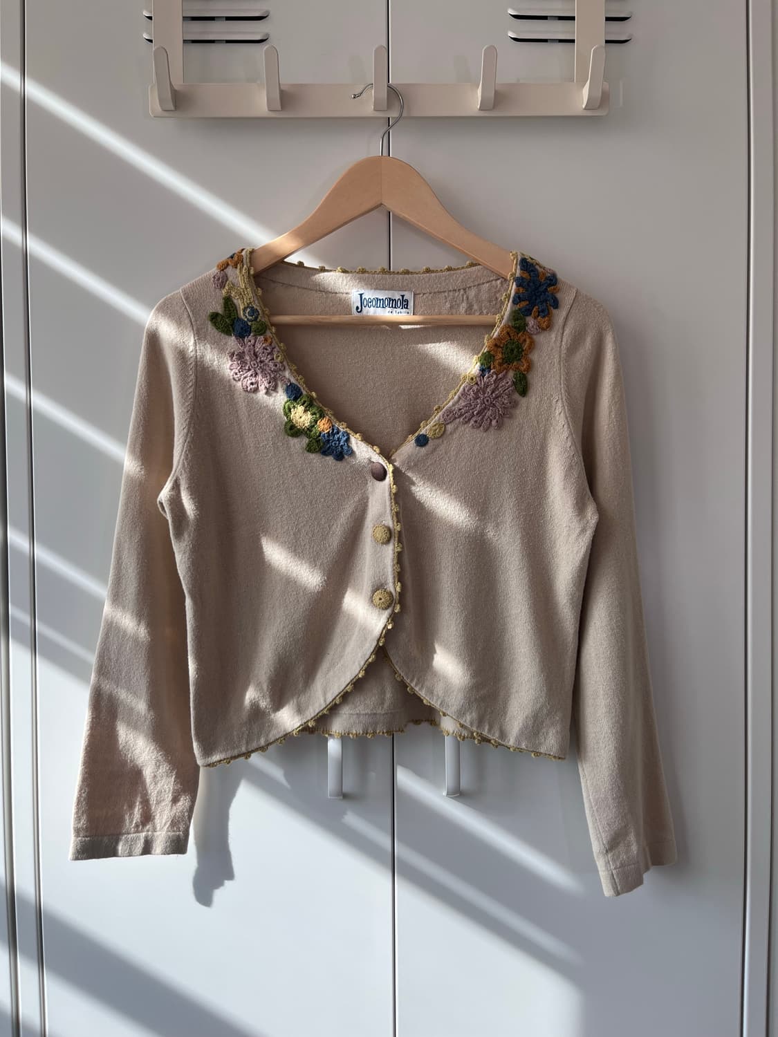 Jocomomola 꽃 뜨개 자수 볼레로 니트 가디건 상품이미지8