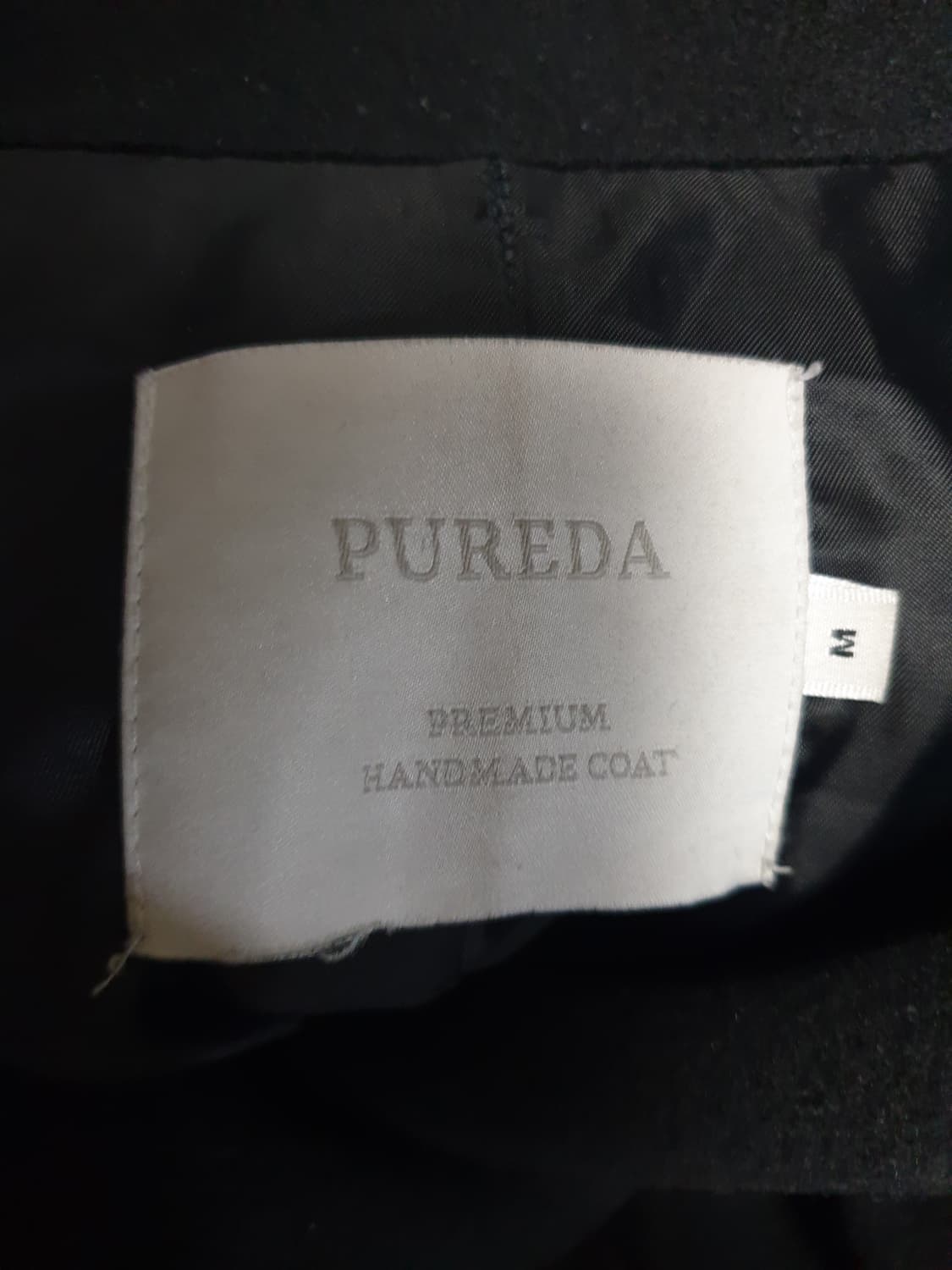 퓨어다 핸드메이드 더블버튼 퓨어뉴울100% 로브 롱코트 블랙 (M) 상품이미지4