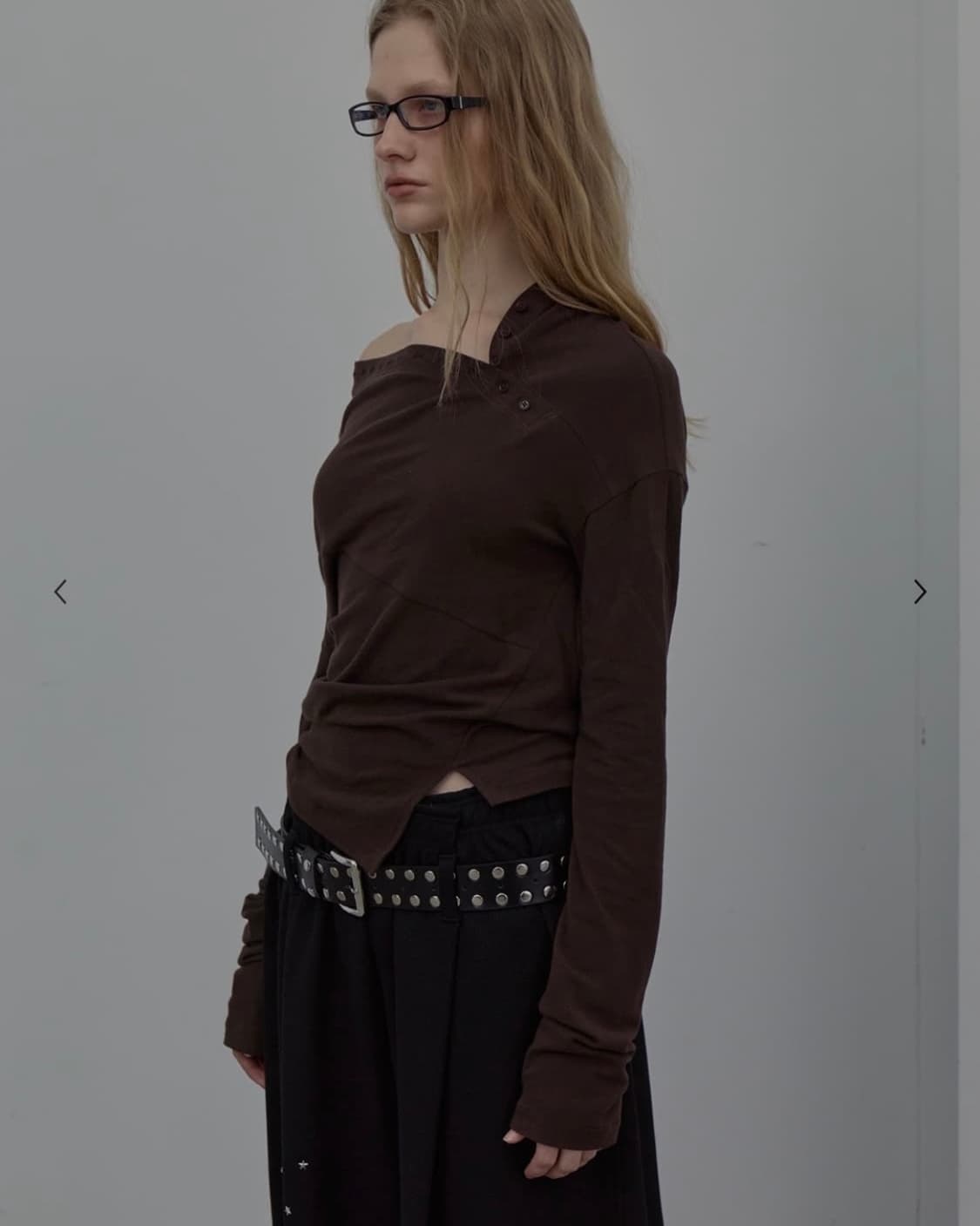 LCDC 언발란스 드레이프넥탑 상품이미지2