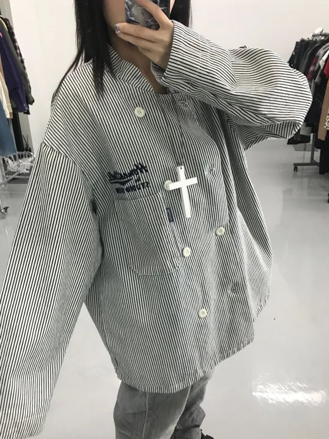 GU X STUDIO SEVEN 스트라이프 자켓 상품이미지3