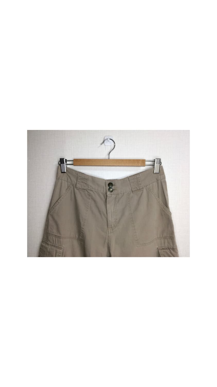 빈티지 베이지 카고 카프리 팬츠 상품이미지2