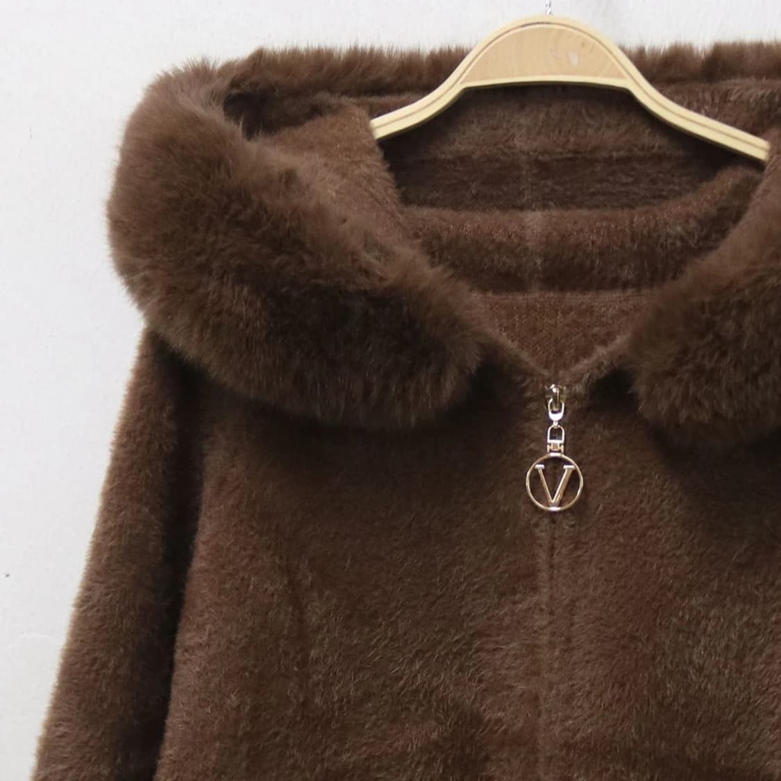 부들이 퍼 니트 후드 집업 61462 상품이미지3