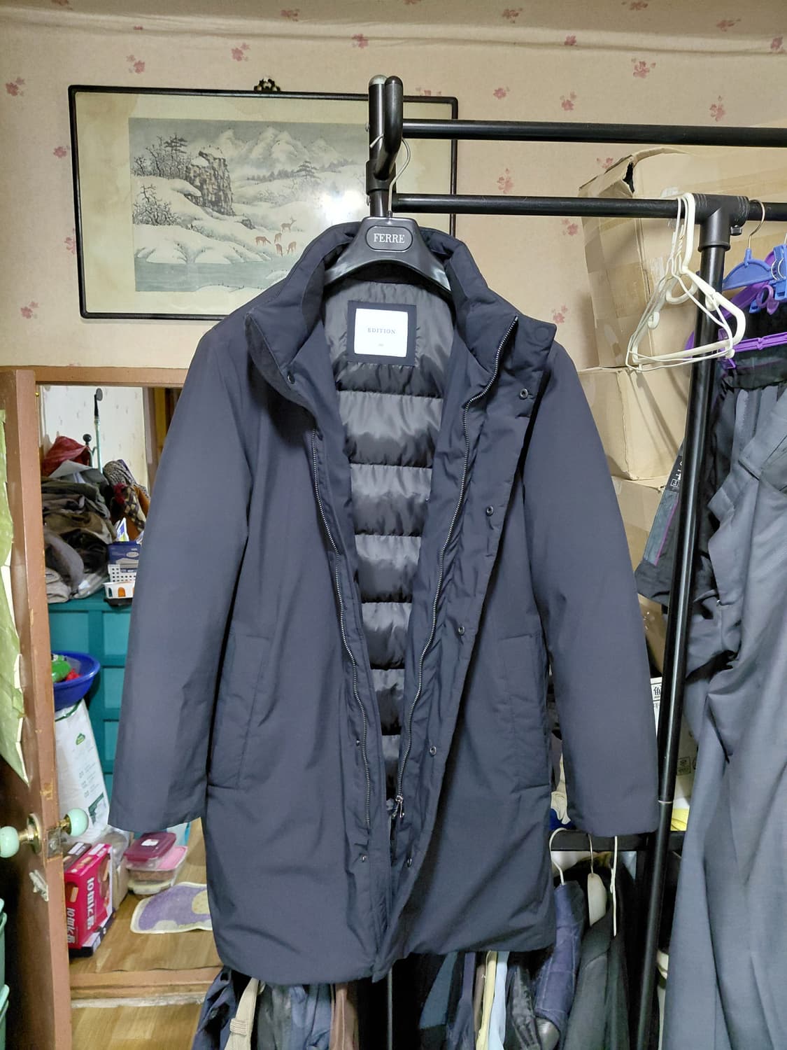 [에디션]하이넥 덕다운 패딩 코트 100~105사이즈 상품이미지3