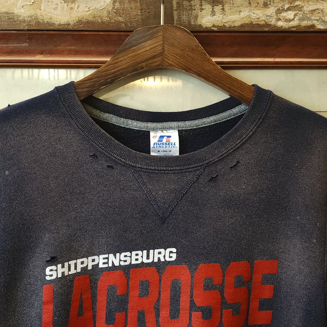 90s 러셀 빈티지 스웻셔츠 썬페이딩 네이비 그레이 s 상품이미지4