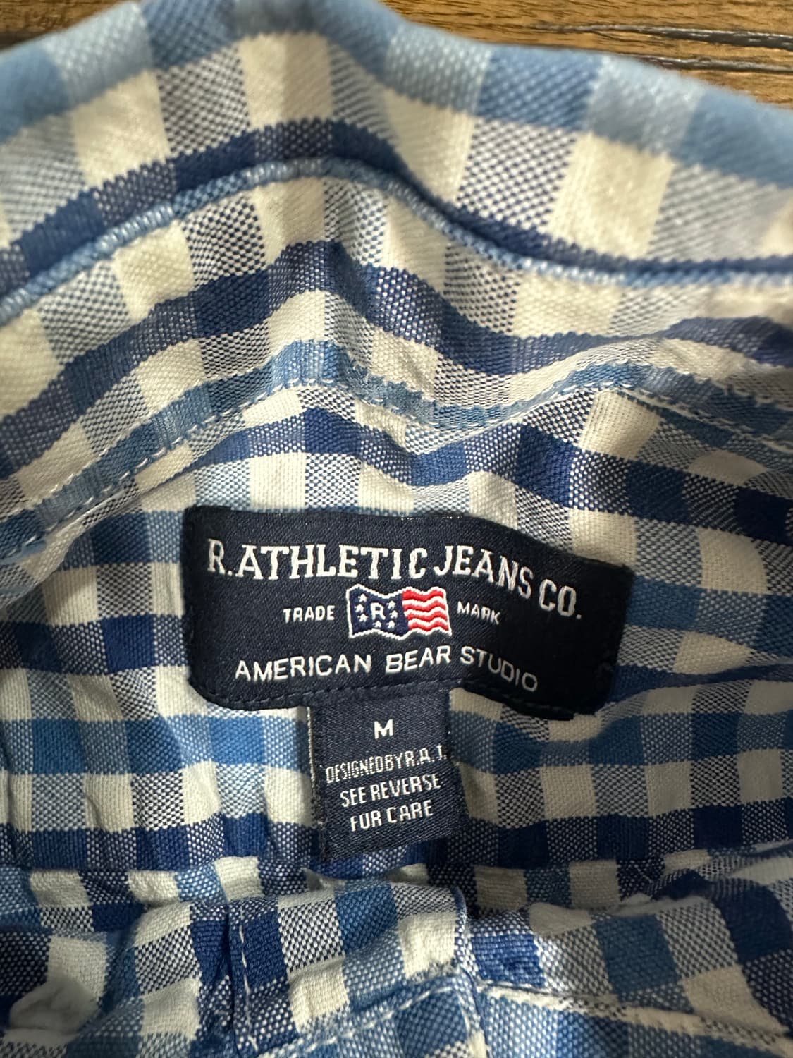 R.ATHLETIC JEANS CO 블루 깅엄 체크 셔츠 M 상품이미지4