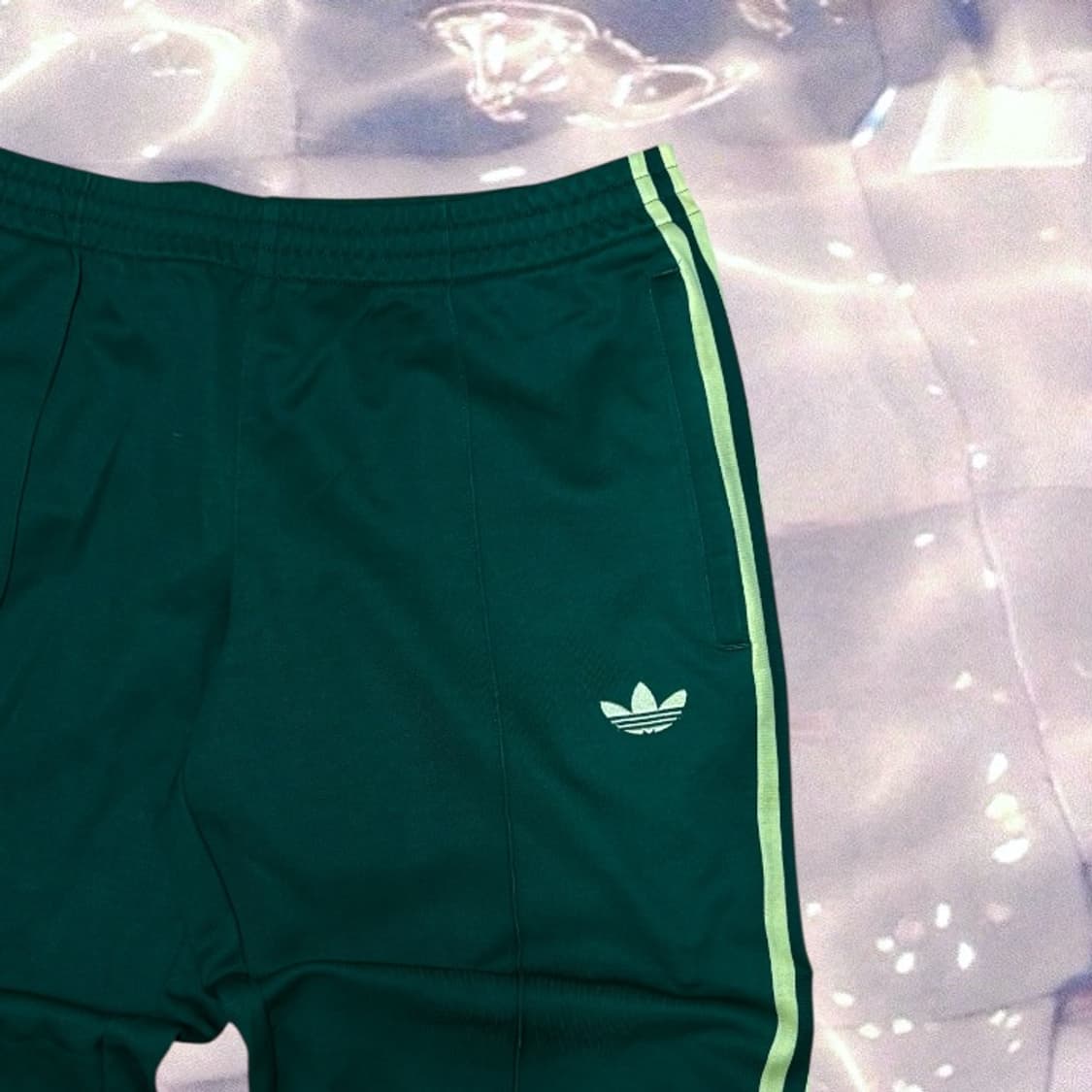 90s 아디다스 파이어버드 베켄바우어 그린 옐로우 초노 와이드 트랙 팬츠 상품이미지5