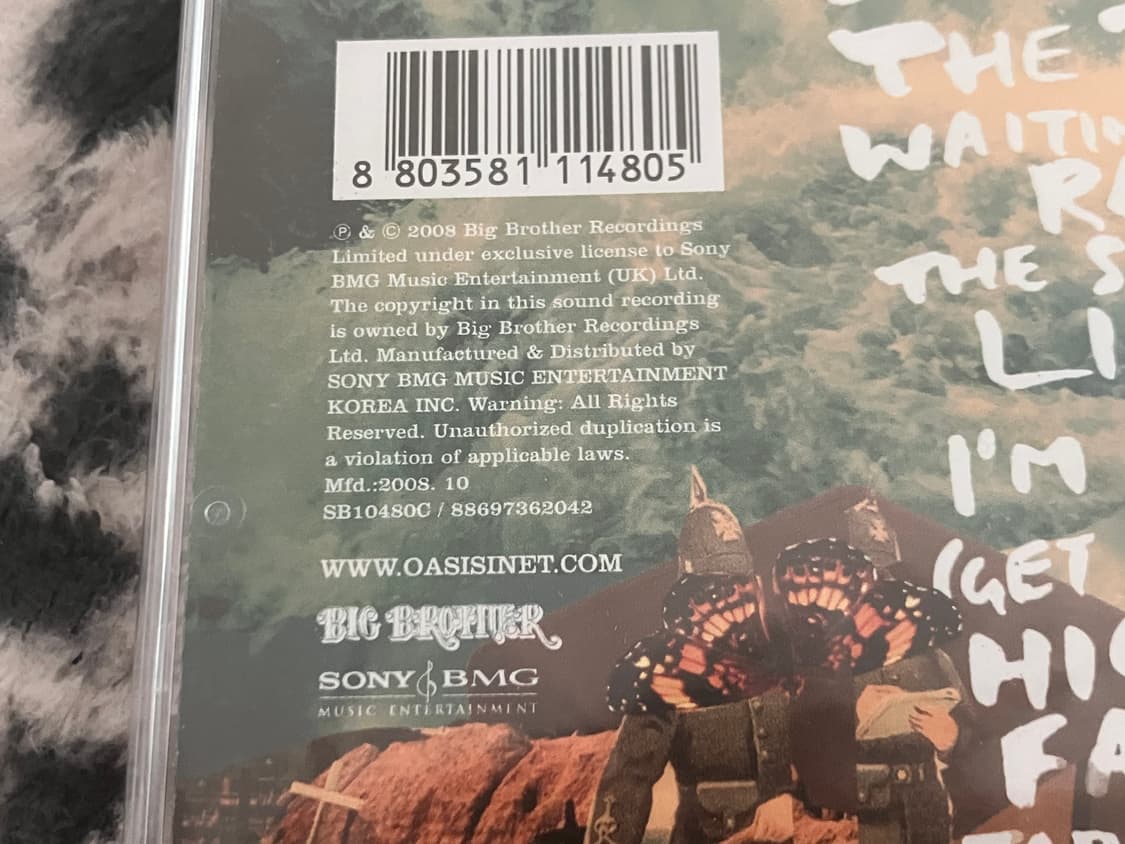 오아시스 Oasis 7집 국내 라이센스 초판 미개봉 CD 상품이미지3