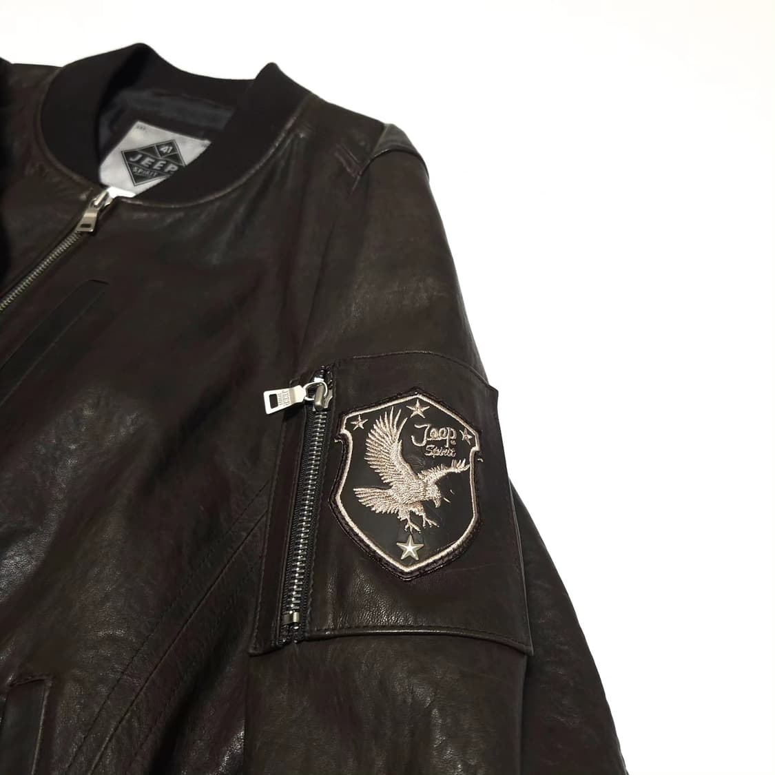 지프 JEEP 블루종 양가죽 자켓 브라운 상품이미지3