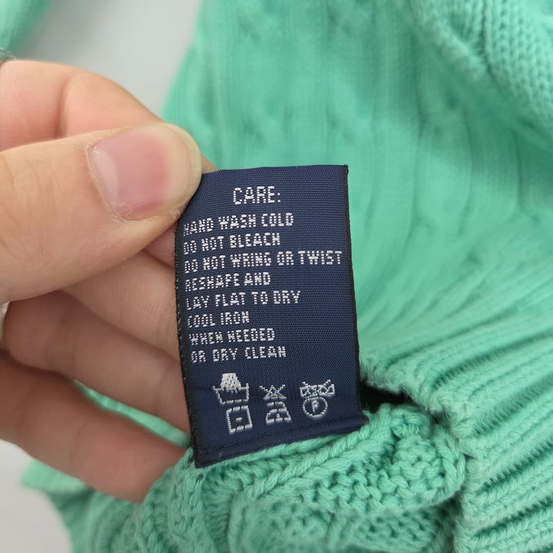 폴로 랄프로렌 케이블 니트 민트 여성 XS 상품이미지6