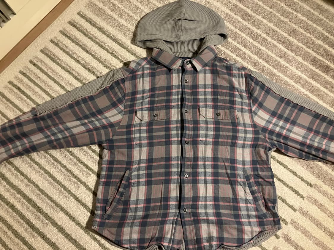 디스이즈네버댓 플레이드 체크후드 셔츠 그레이 S 상품이미지1