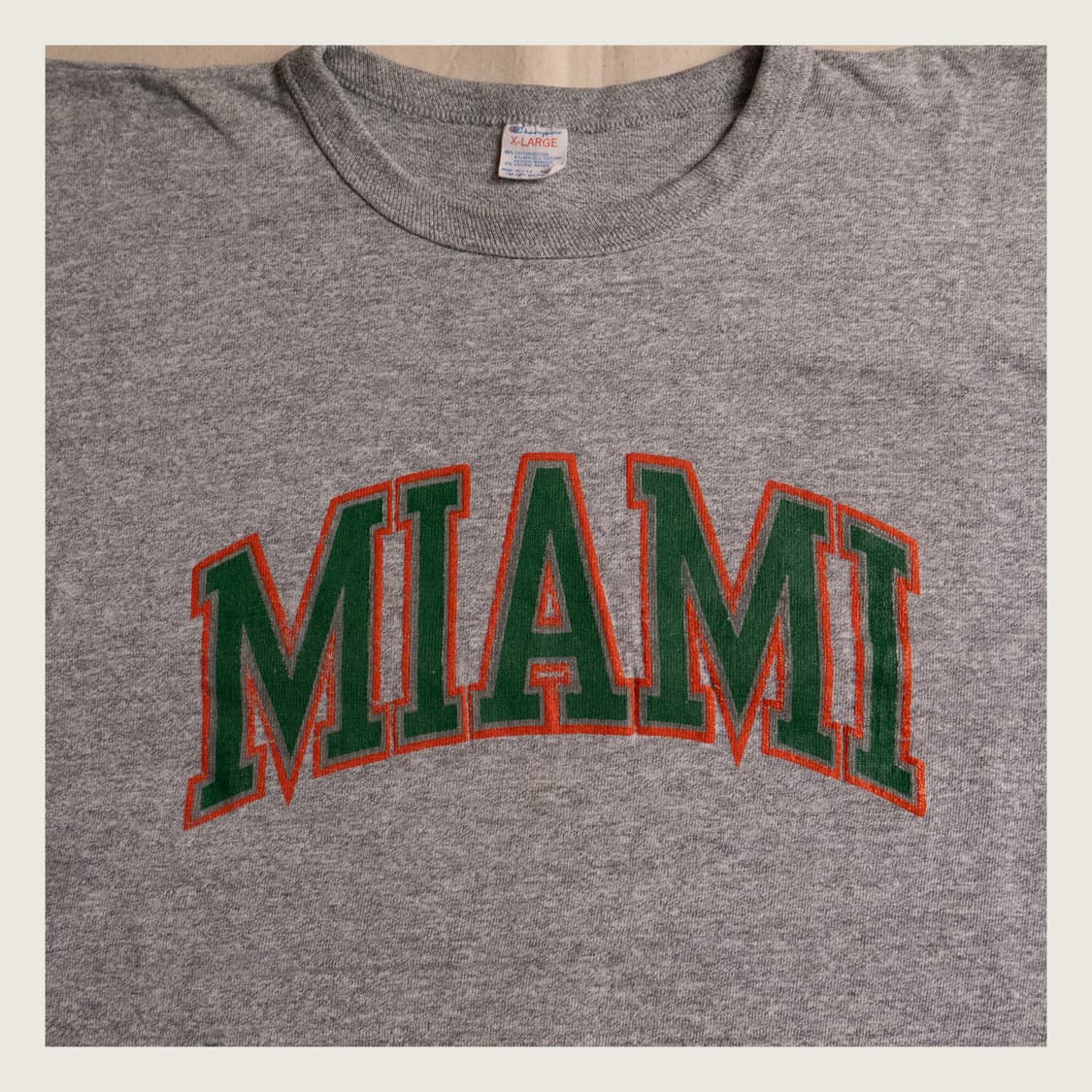 80s Champion ’MIAMI’ T shirt XL(100-105) 상품이미지2