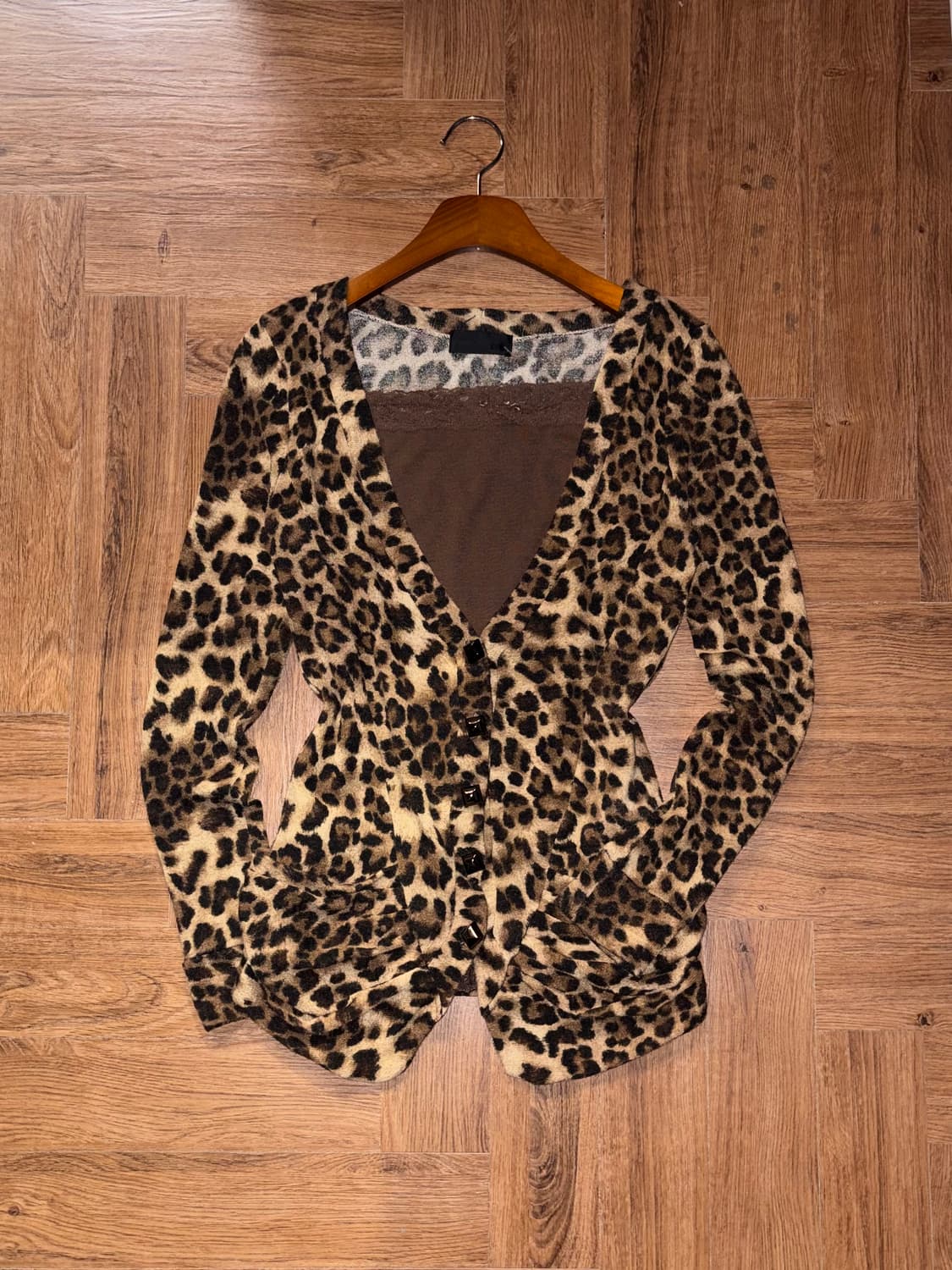 빈티지 레오파드 셔링 가디건 상품이미지7