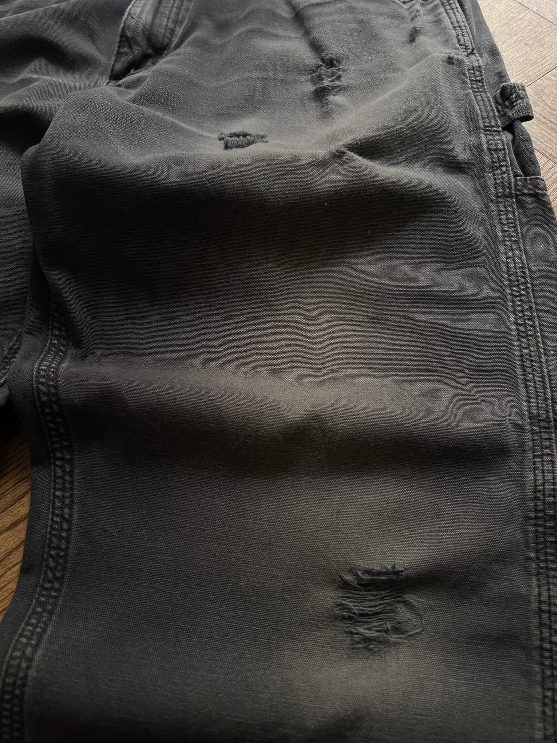 [34]칼하트 USA 하드 페이딩 블랙 싱글니 워크팬츠 상품이미지5