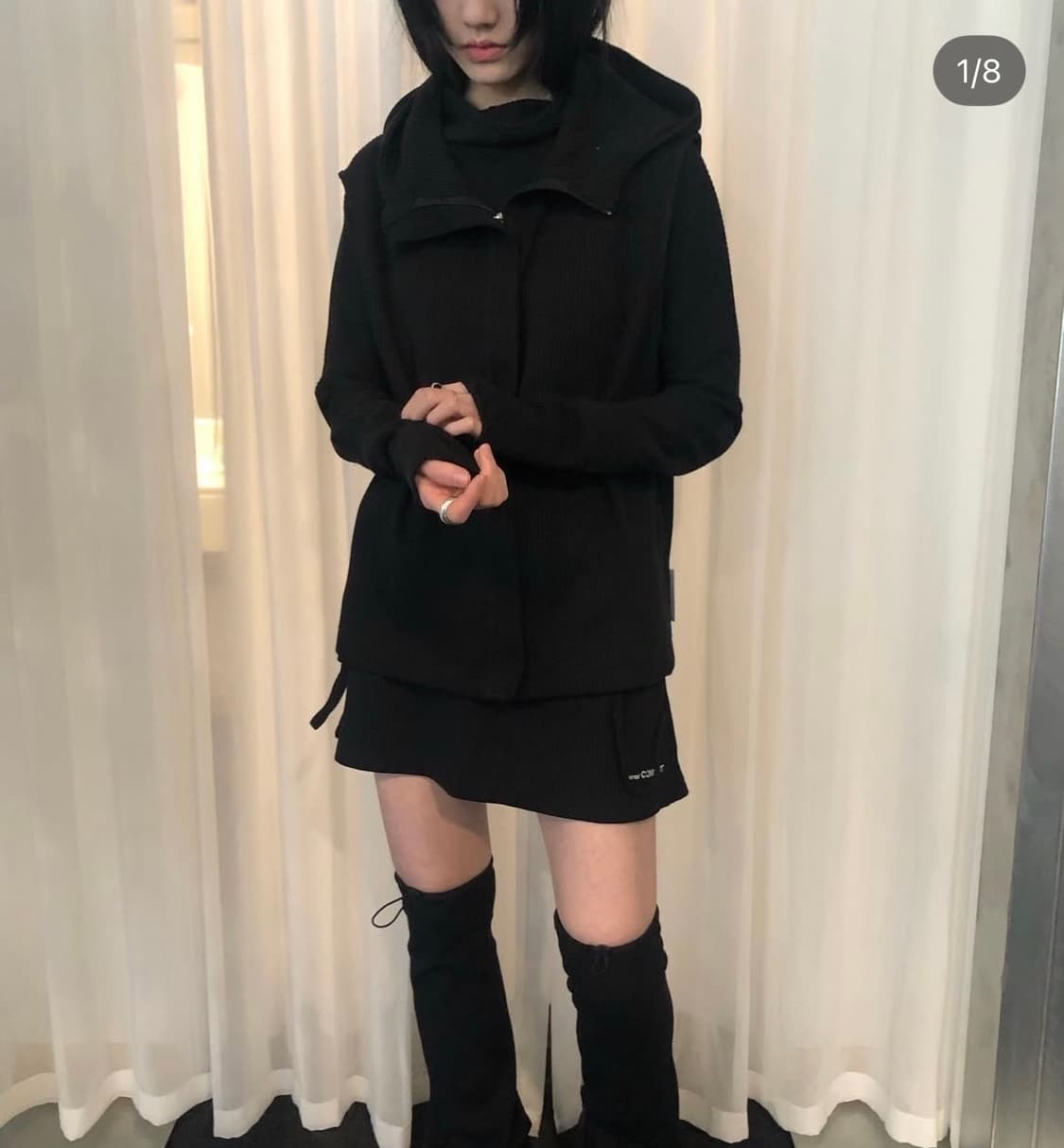 지초이 와플 후드 집업+바지+치마 세트 상품이미지2