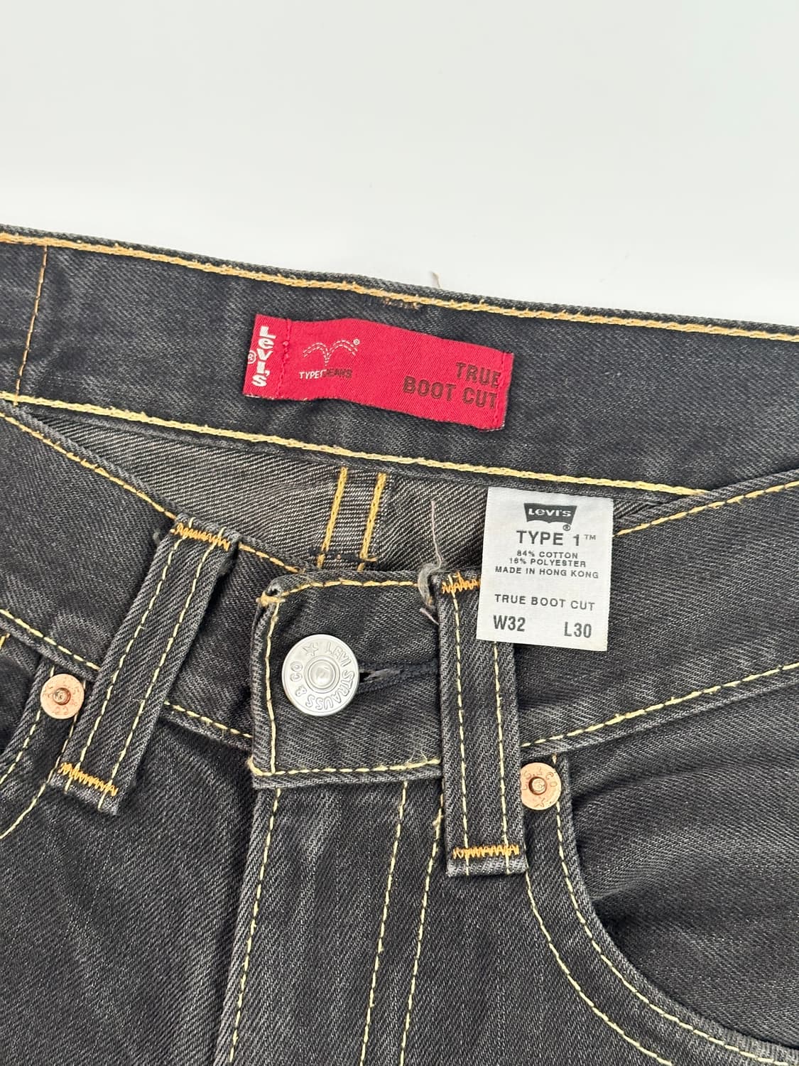 Levi’s type 1 shorts 리바이스 흑청 반바지 32x30 상품이미지3