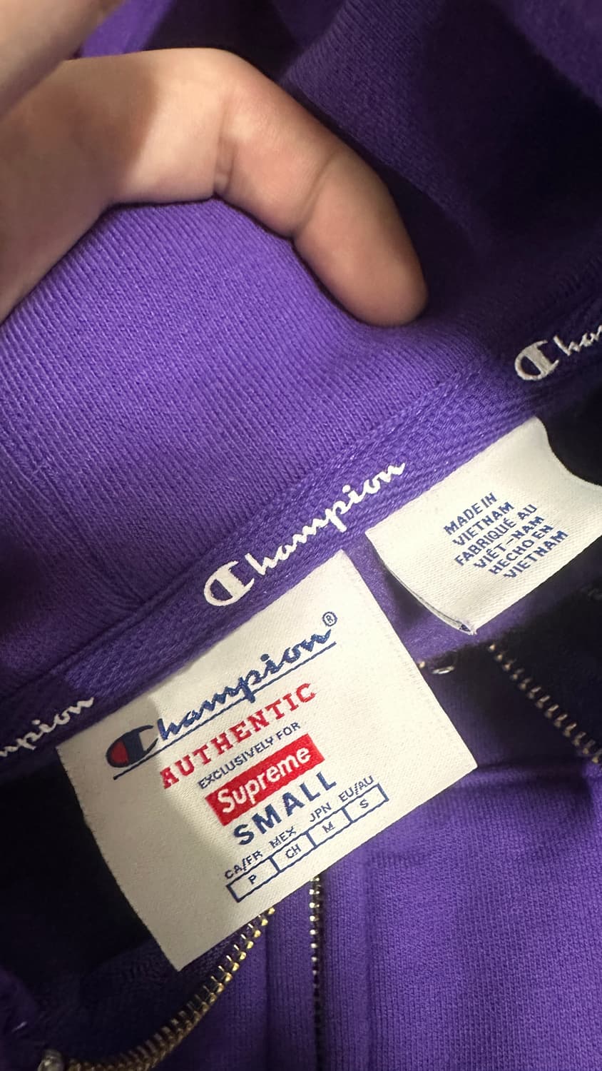 슈프림×챔피언 후드짚업 s 상품이미지2