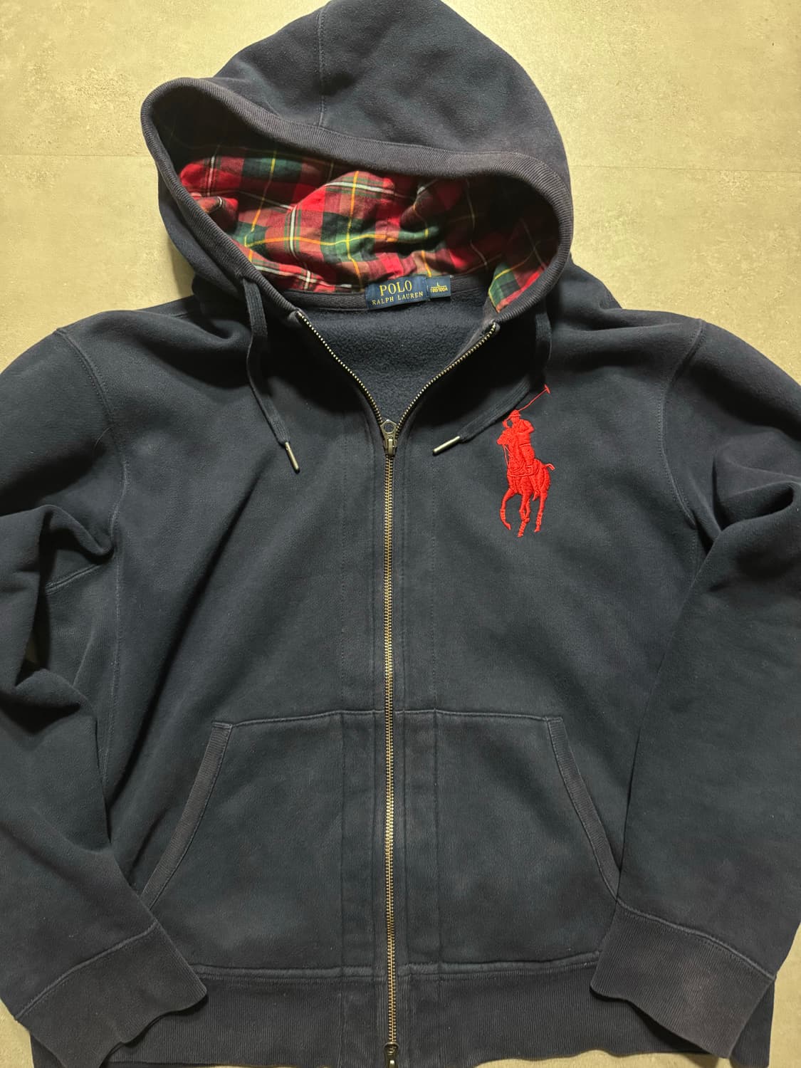 폴로 랄프로렌 체크 빅포니 후드집업 상품이미지1