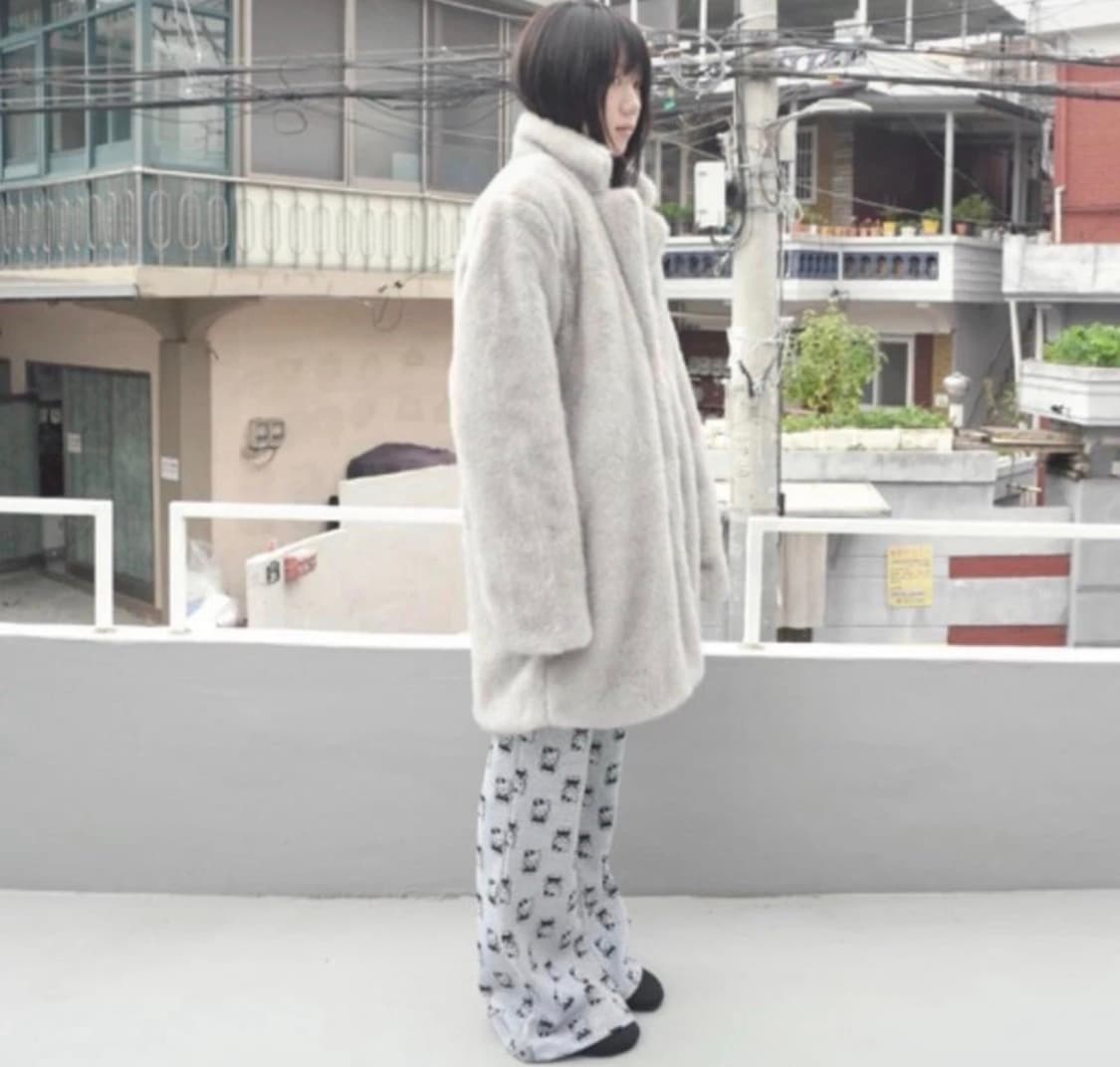 디에이디 그레이 퍼 코트 퍼 자켓 상품이미지1