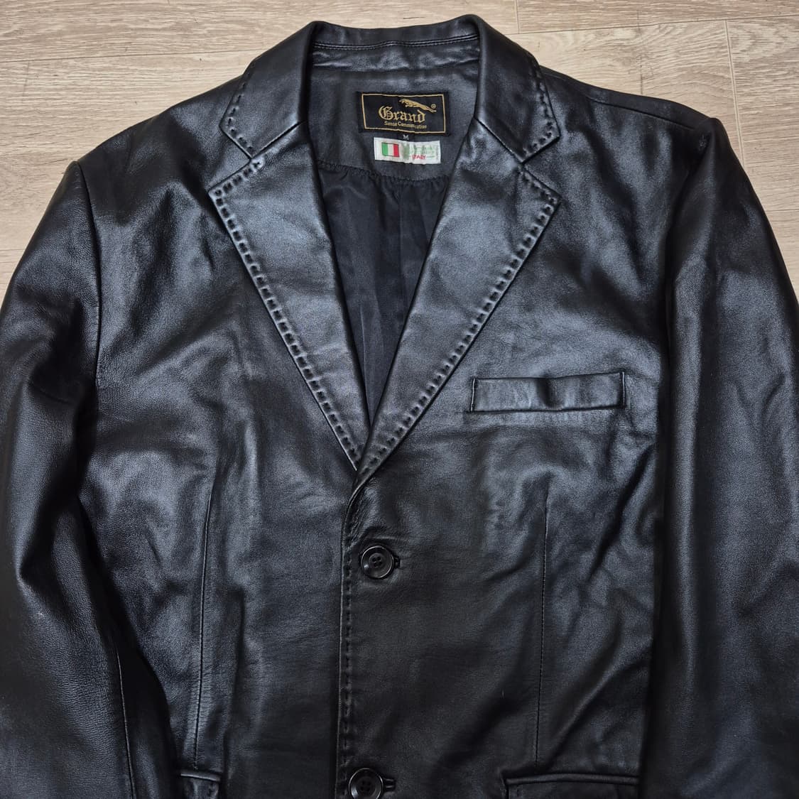 GRAND 그랜드 남성 천연 양가죽 라이더 가죽자켓 M(95) 상품이미지2