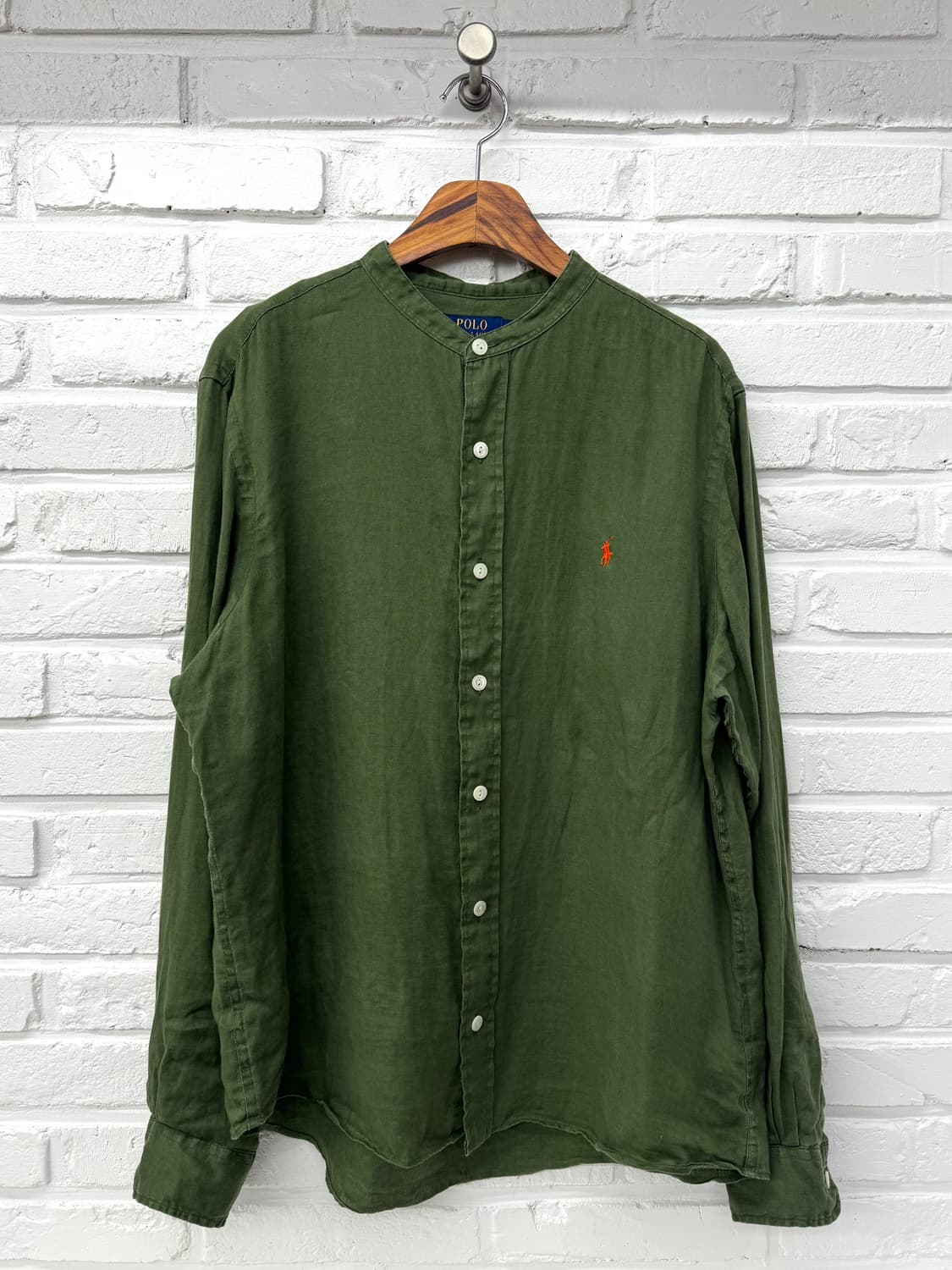 폴로 카키 린넨 클래식핏 셔츠 상품이미지1