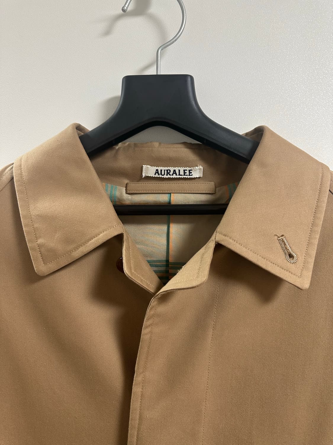 [4] 오라리 실크 개버딘 수티앵 칼라코트 - 베이지 상품이미지7