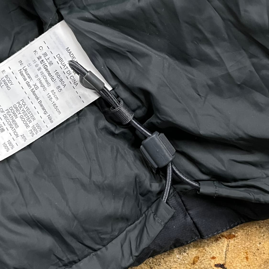 [정품/XS] 나이키 블랙 후드 패딩 점퍼 b15 상품이미지7