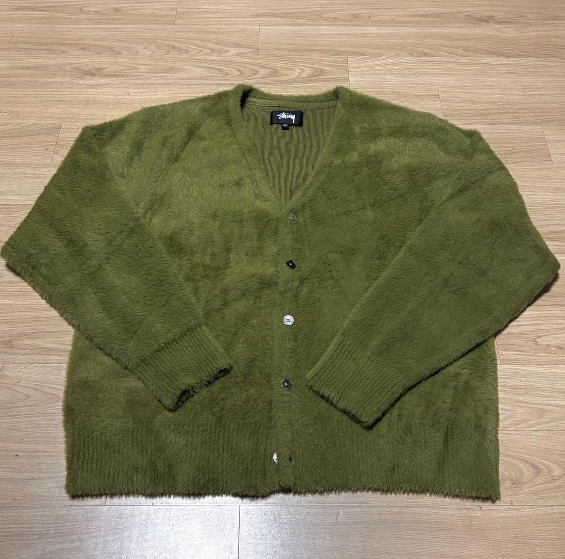 스투시 쉐기 가디건 올리브 모헤어 상품이미지5