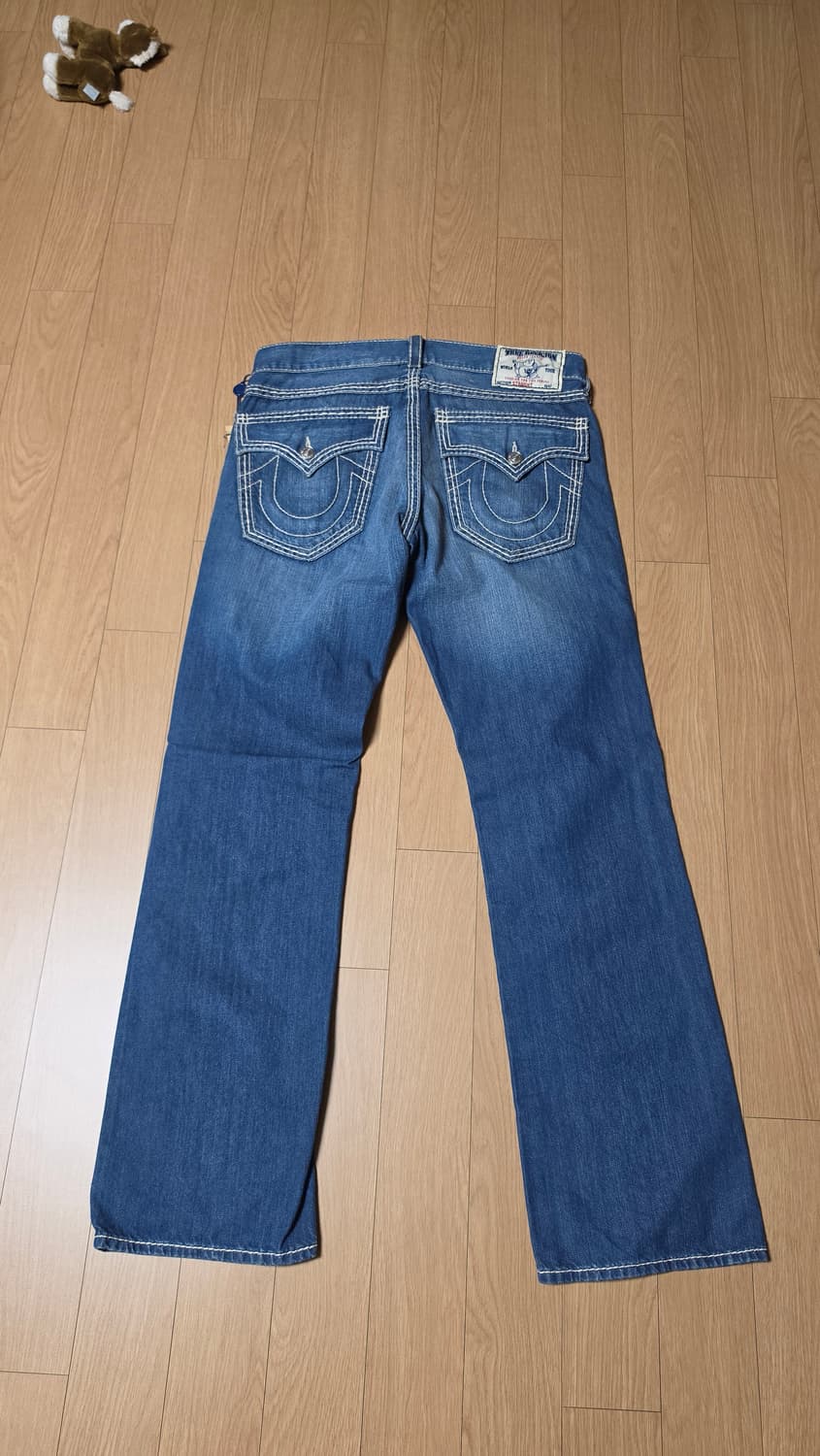 트루릴리젼 화이트 스티치 스트레이트 워싱 데님진 34 상품이미지2