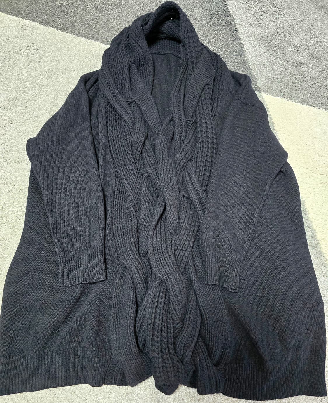 DKNY 울실크 꽈배기 니트 롱 가디건 상품이미지1