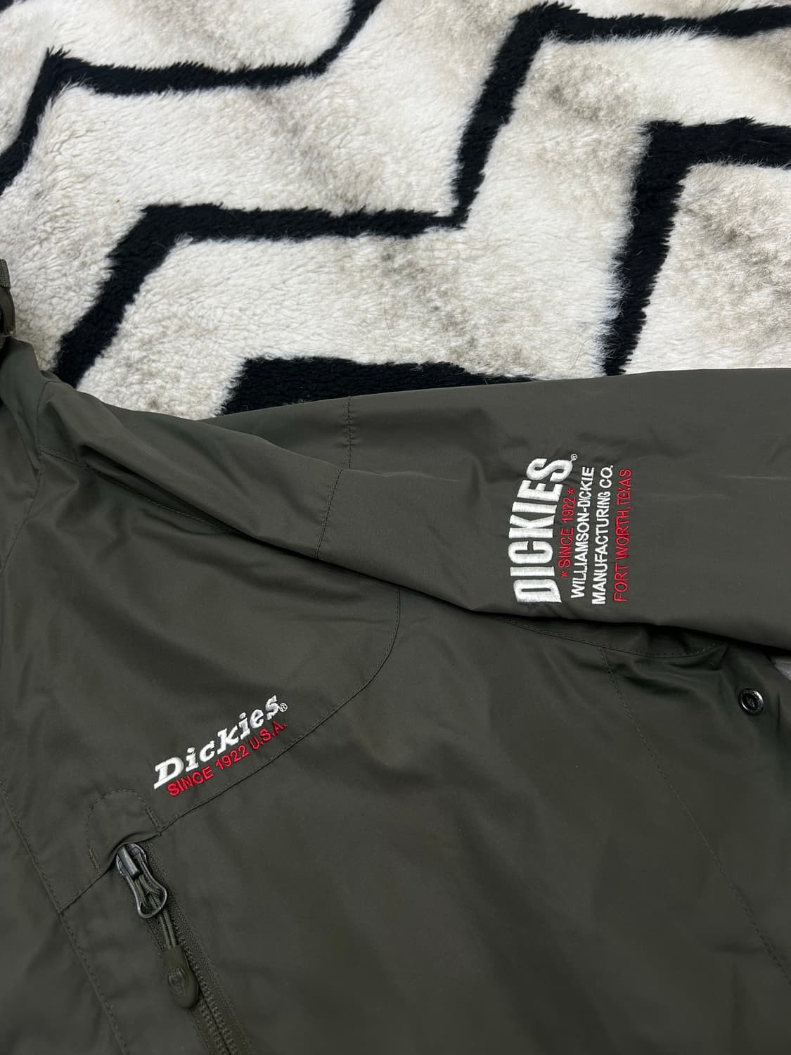 [L]디키즈 후드 바람막이/카키 상품이미지1