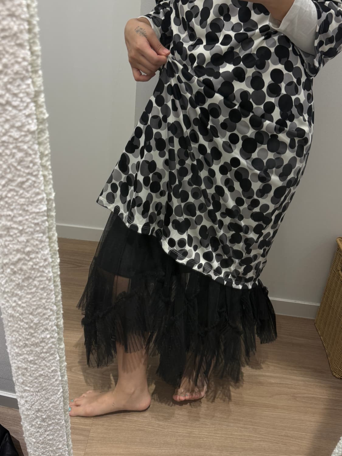 빈티지 7부 도트 원피스 상품이미지6