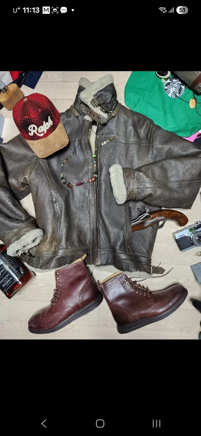 U.S WILSONS LEATHER 무스탕 점퍼 가죽자켓 쉐르파 레더 상품이미지1