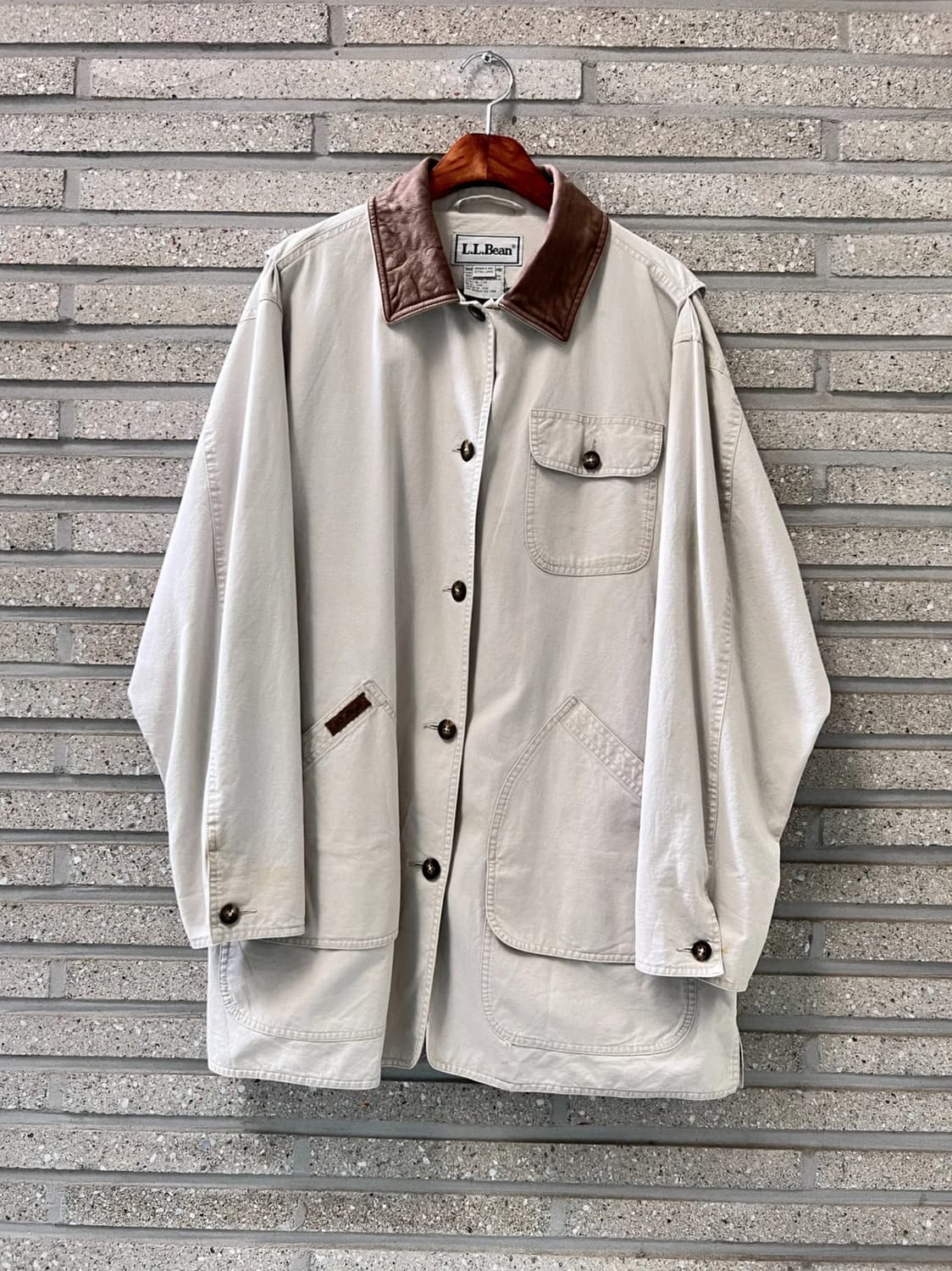 [XL]L.L.Bean 엘엘빈 체크 라이닝 아이보리 초어 자켓 상품이미지1