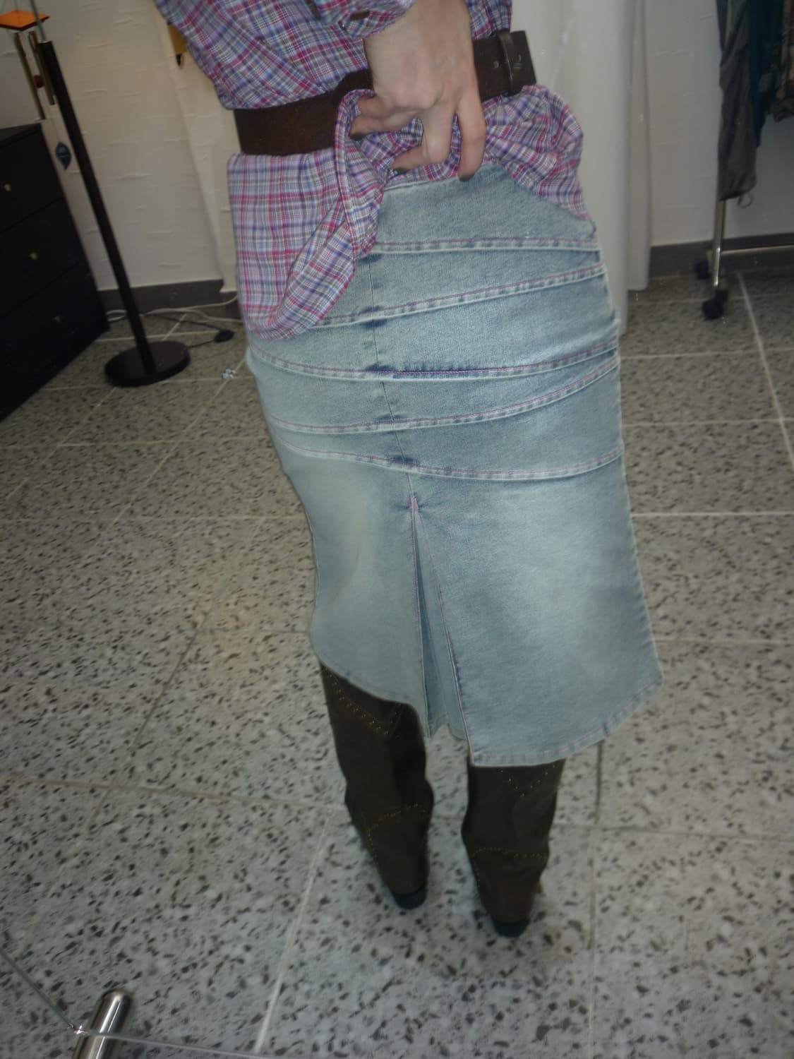 One pleats denim midi skirt 상품이미지4
