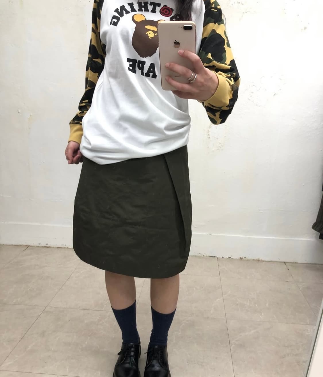 질샌더 나일론 미디 스커트 상품이미지3