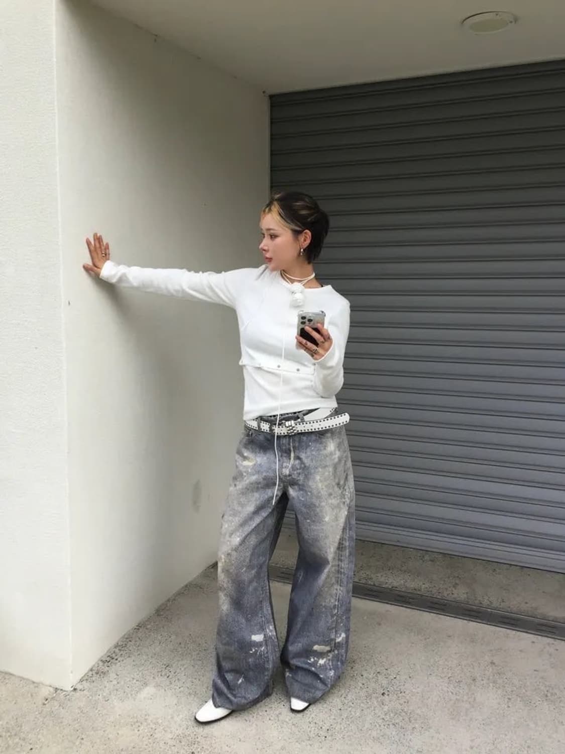 하이파이펑크 이네파블 페인팅 빈티지 워싱 팬츠 판매 상품이미지1